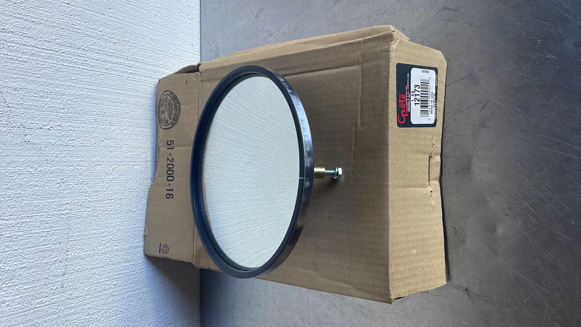 Photo 1 of GROTE 12173 8" STAINLESS STEEL ROUND CONVEX MIRROR WITH OFFSET BALL-STUD