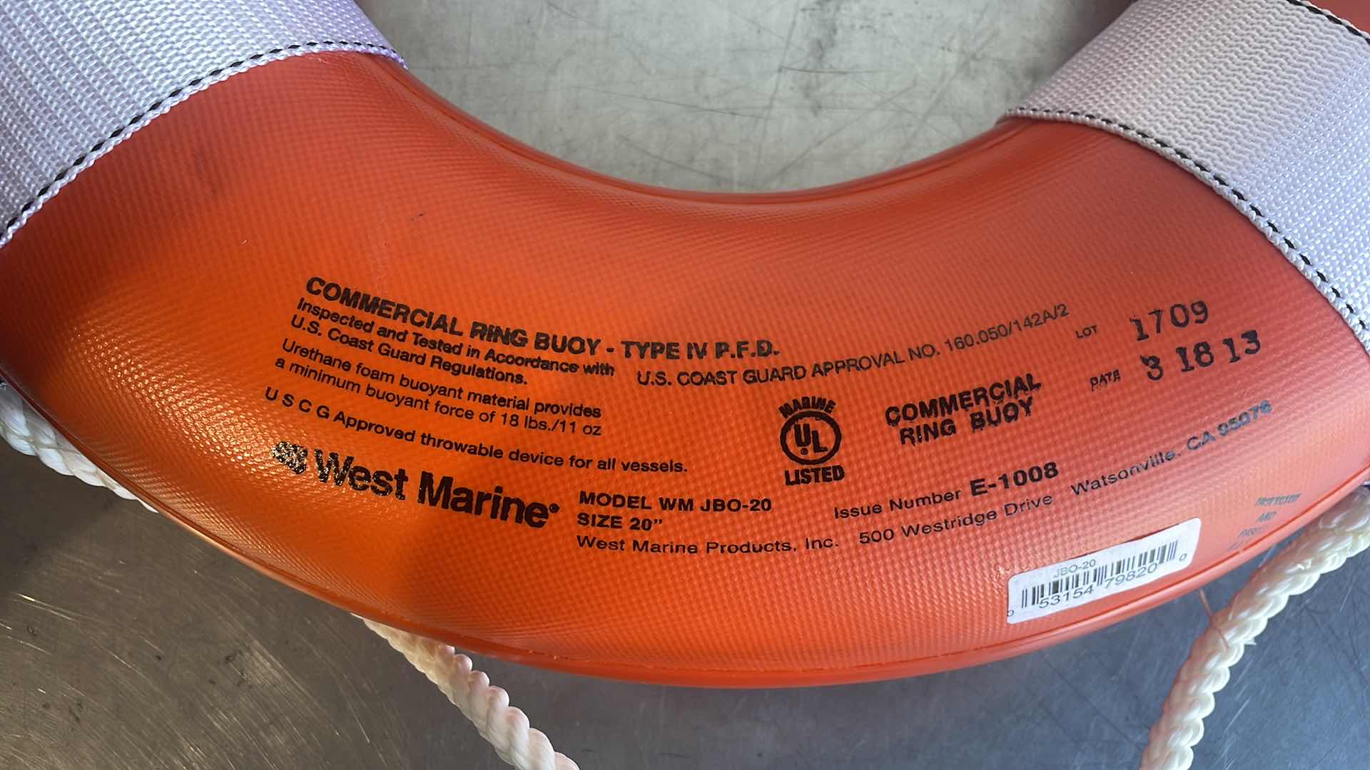 Photo 1 of JIM BUOY 20”  TYPE IV RING BUOY