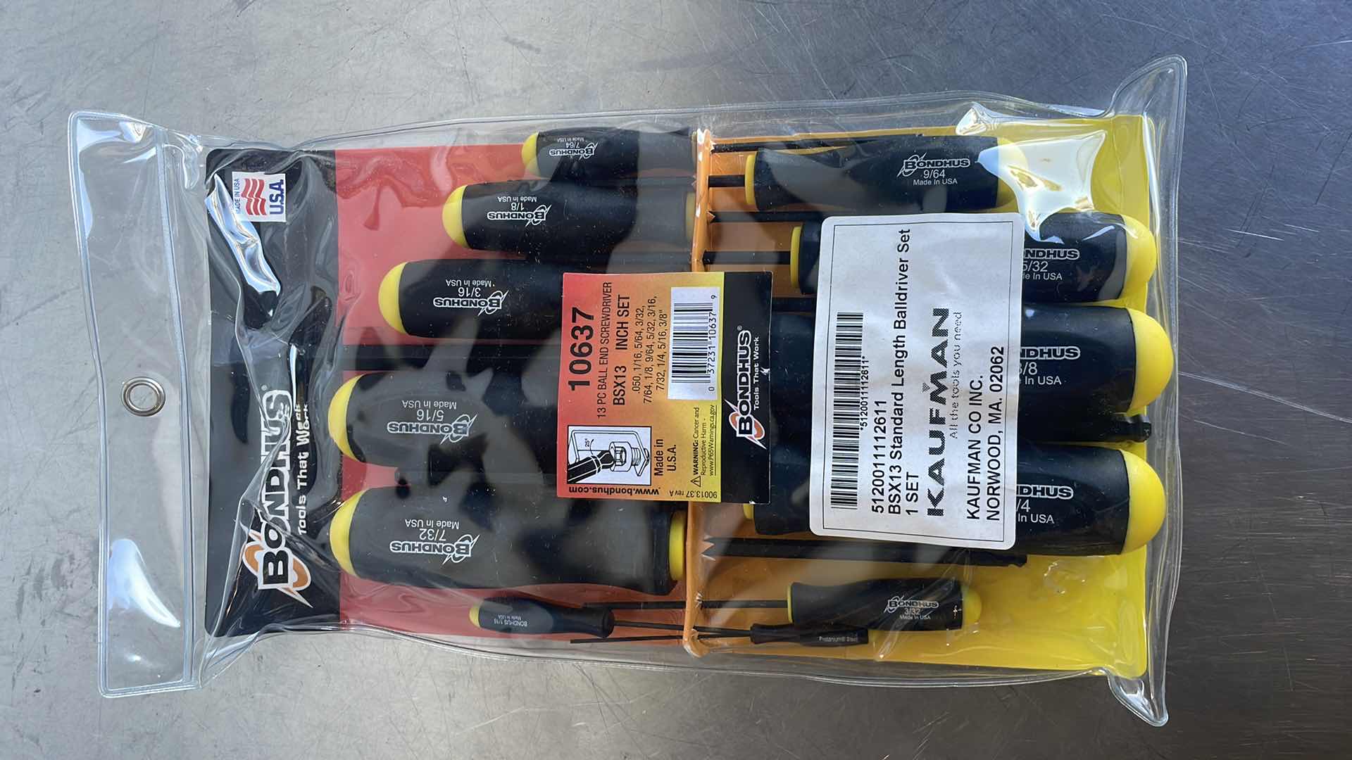 Photo 1 of BONDHUS SET 13 BALL END SCREWDRIVERS 10637