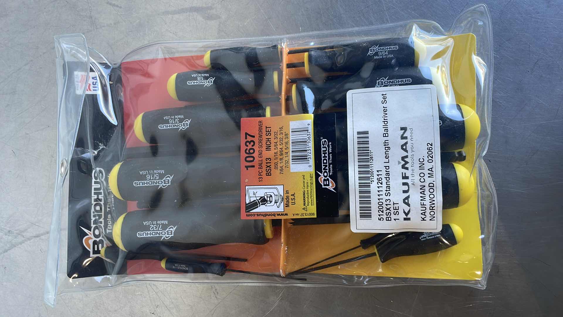 Photo 1 of BONDHUS SET 13 BALL END SCREWDRIVERS 10637