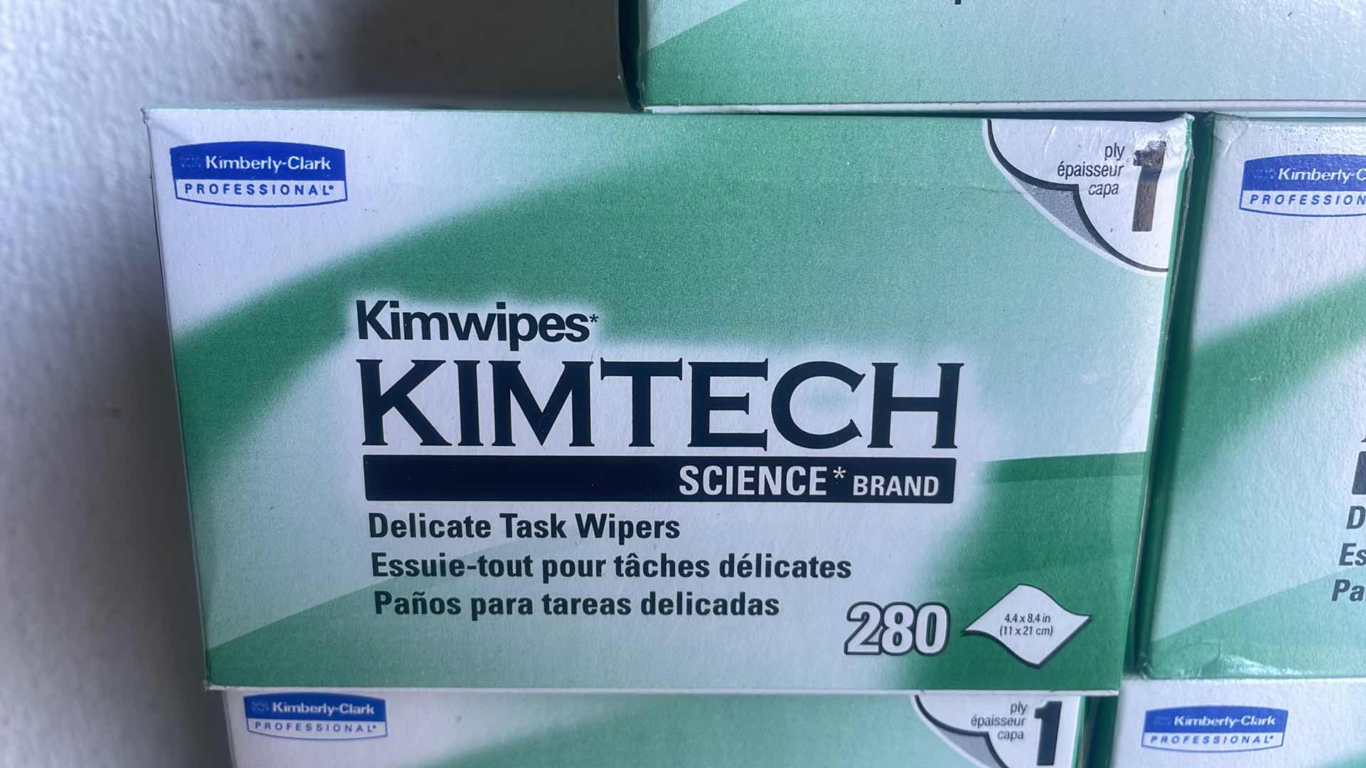 Photo 1 of KIMTECH SCIENCE KIMWIPES DELICATE TASK WIPERS, 4.4 X 8.4 IN. 1-PLY, 280 SHEETS/BOX, (9 BOXES)