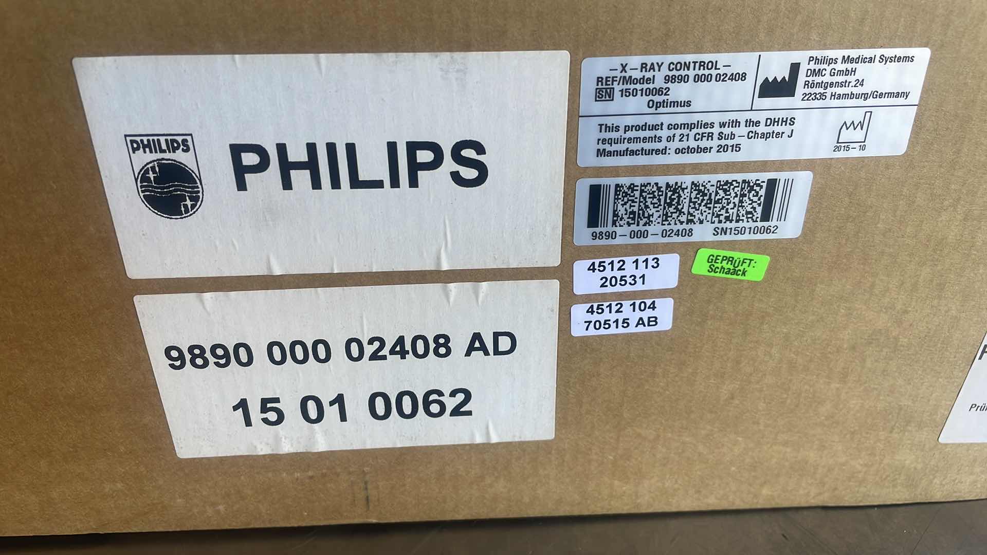 Photo 1 of PHILIPS 9890-000-02408 OPTIMUS 50 X-RAY MACHINE GENERATOR CONTROL