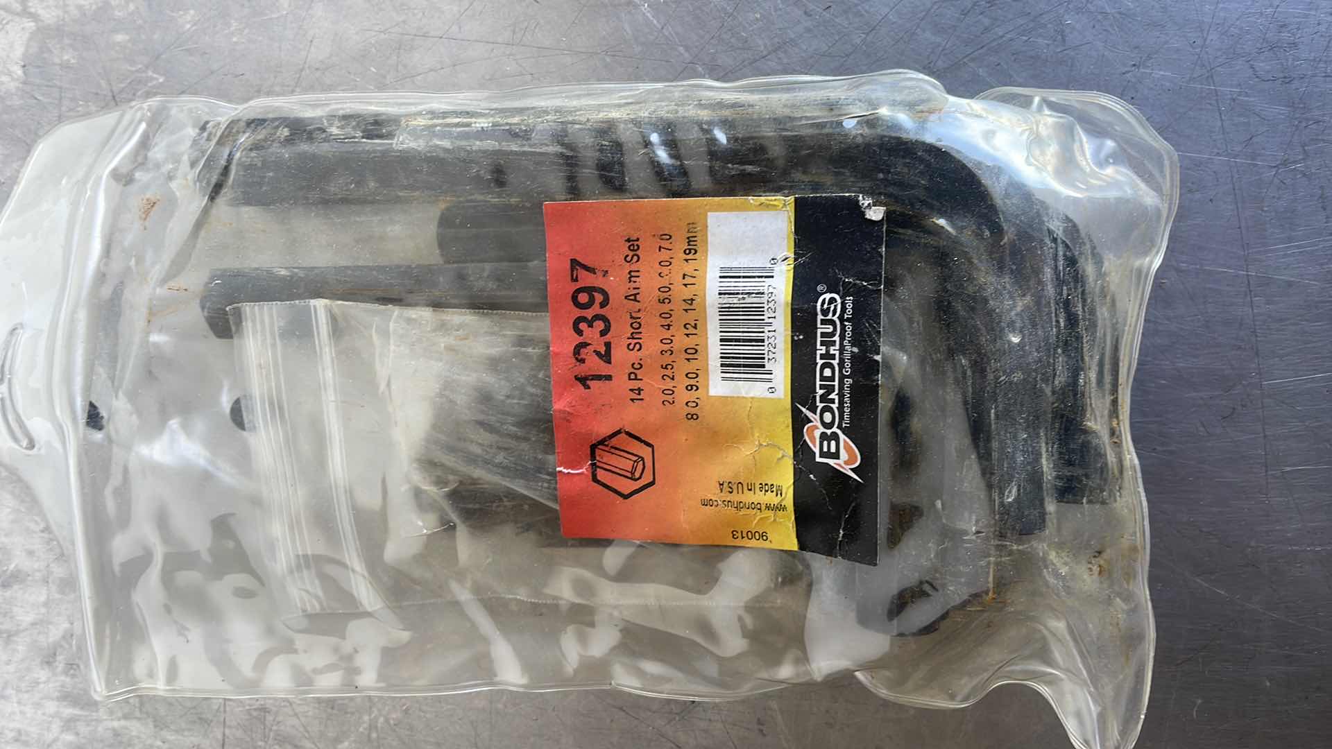 Photo 1 of BONDHUS 12397 14 PC ALLEN HEX TIP KEY L WRENCH SHORT ARM METRIC 2 - 19MM