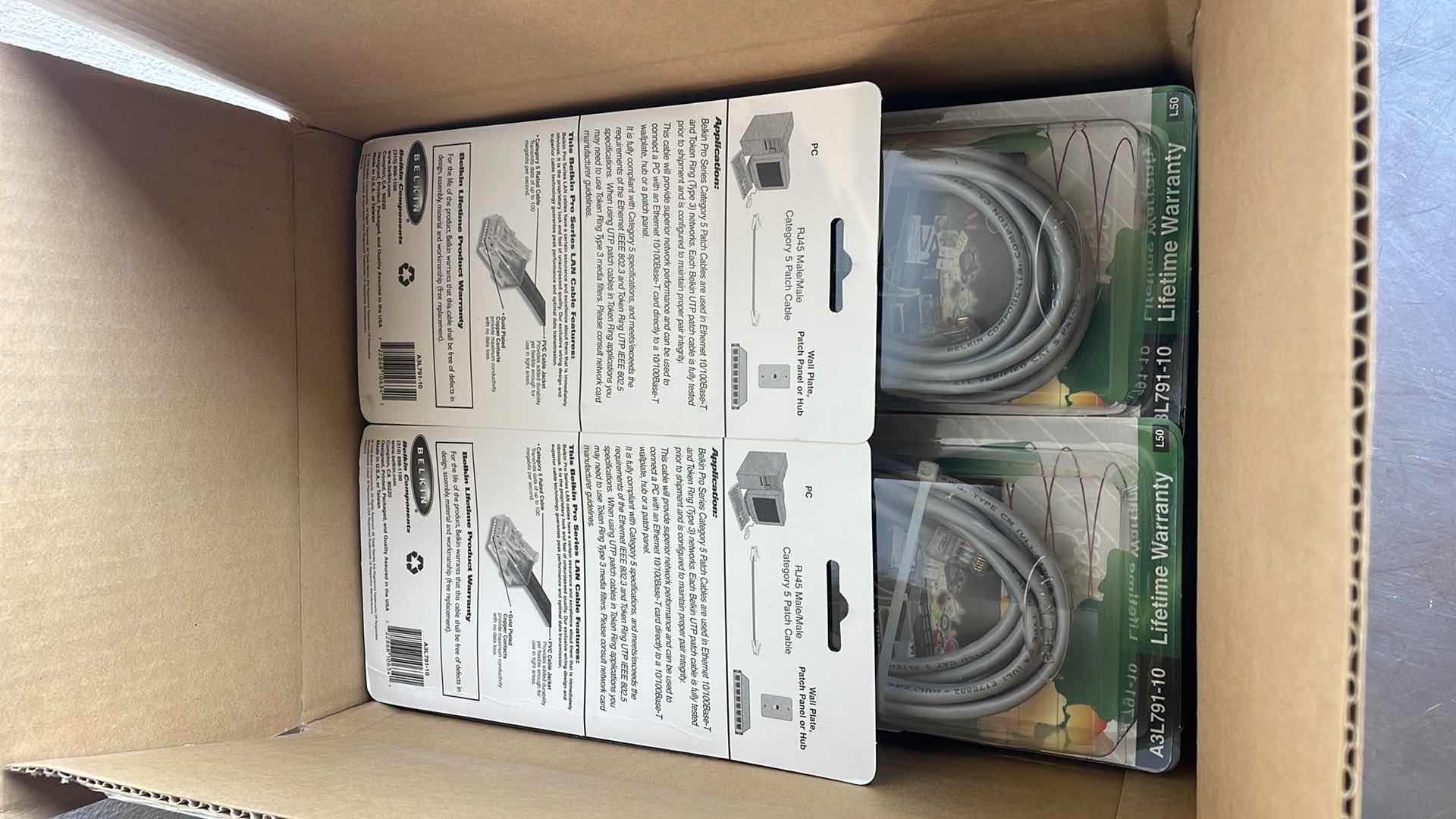 Photo 1 of BELKIN-CABLES BELKIN CAT5E PATCH CABLE, GRAY, 7FT A3L791-10 (12)