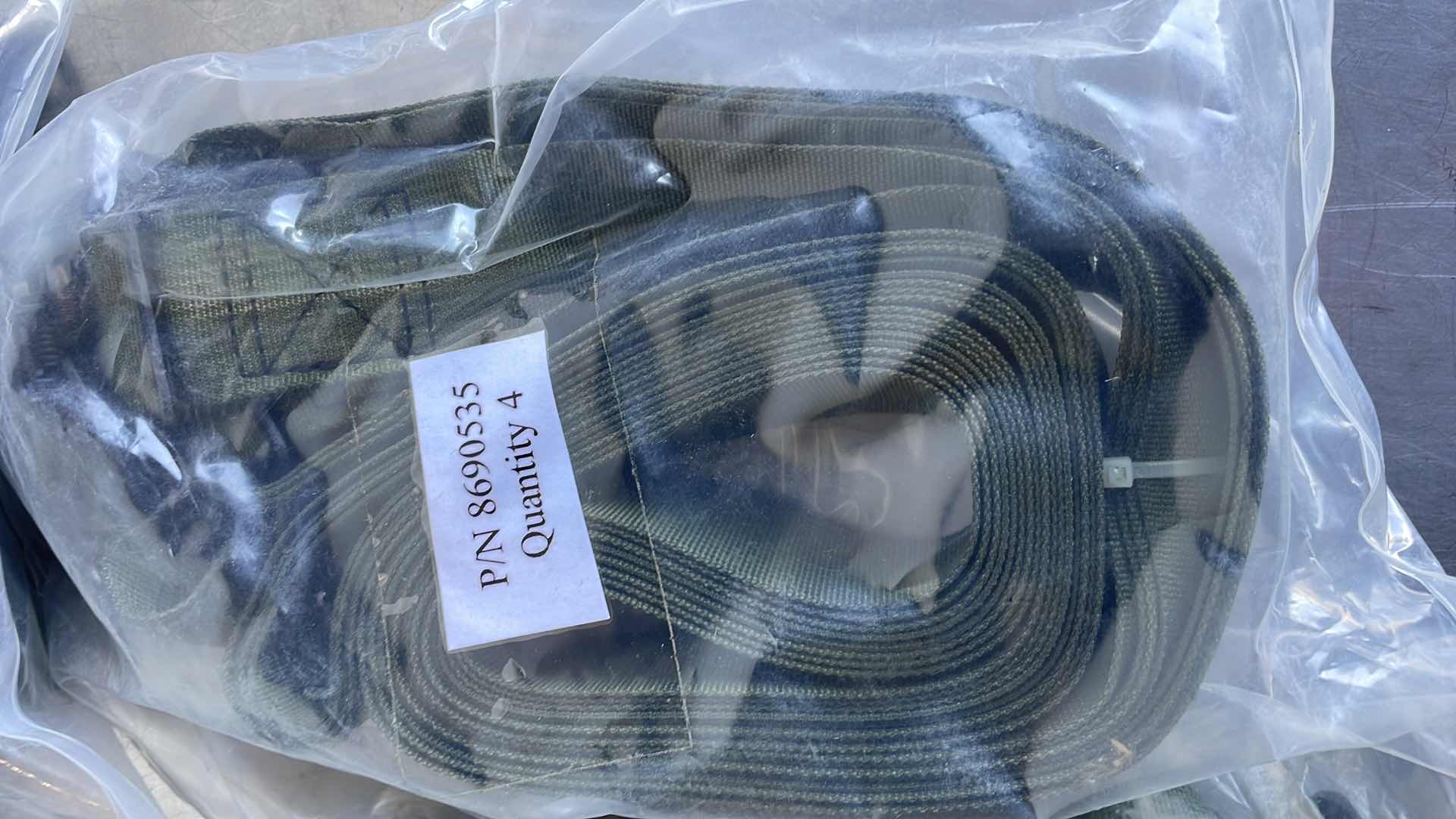 Photo 1 of MILTARY SPEC WEBBING STRAP 1.5" WIDE X 83" LONG W/ STEEL BUCKLE P/N 8690535 (16)