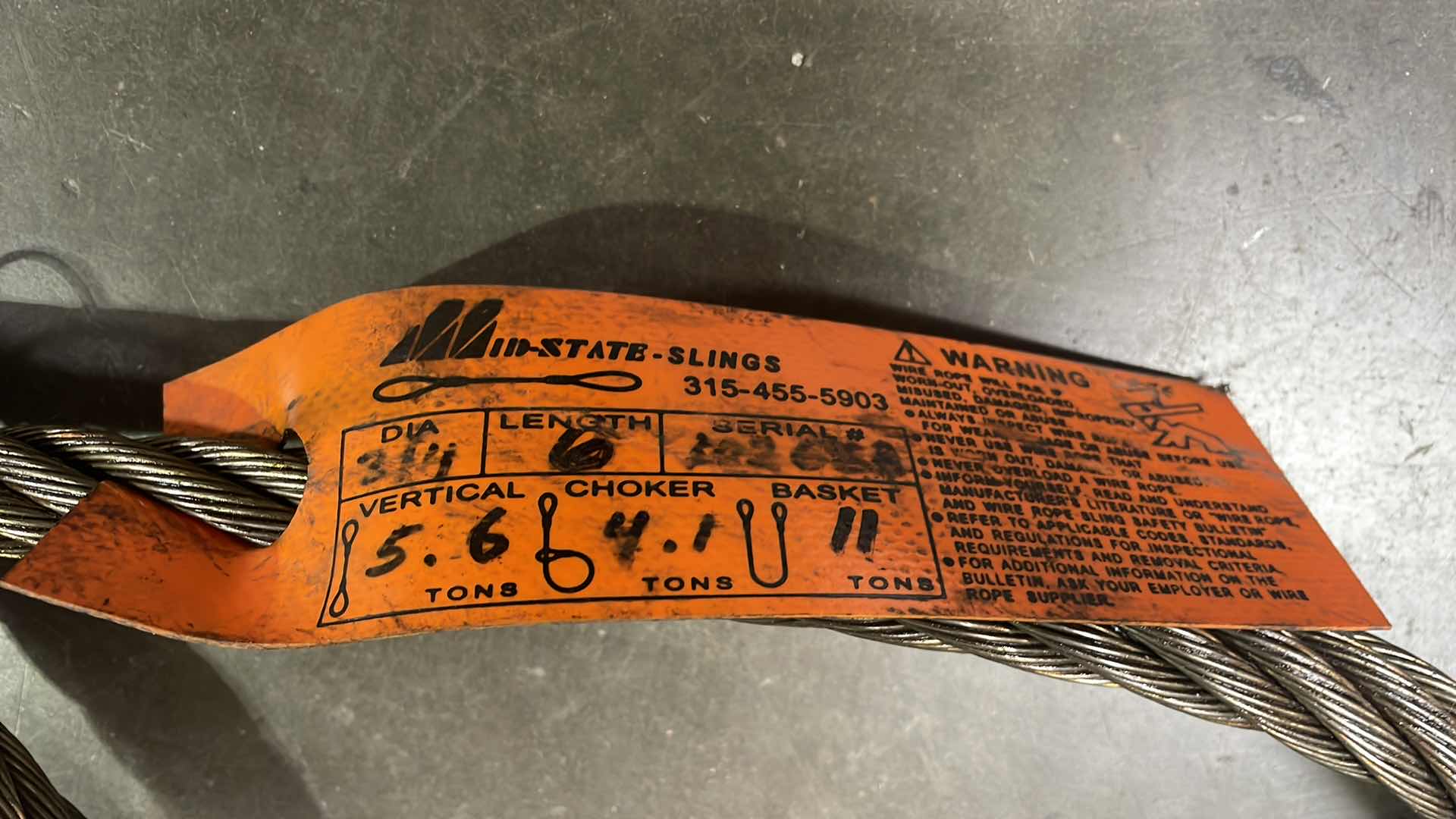 Photo 1 of 3/4” x 6’ 5.6 TON WLL STEEL SLING