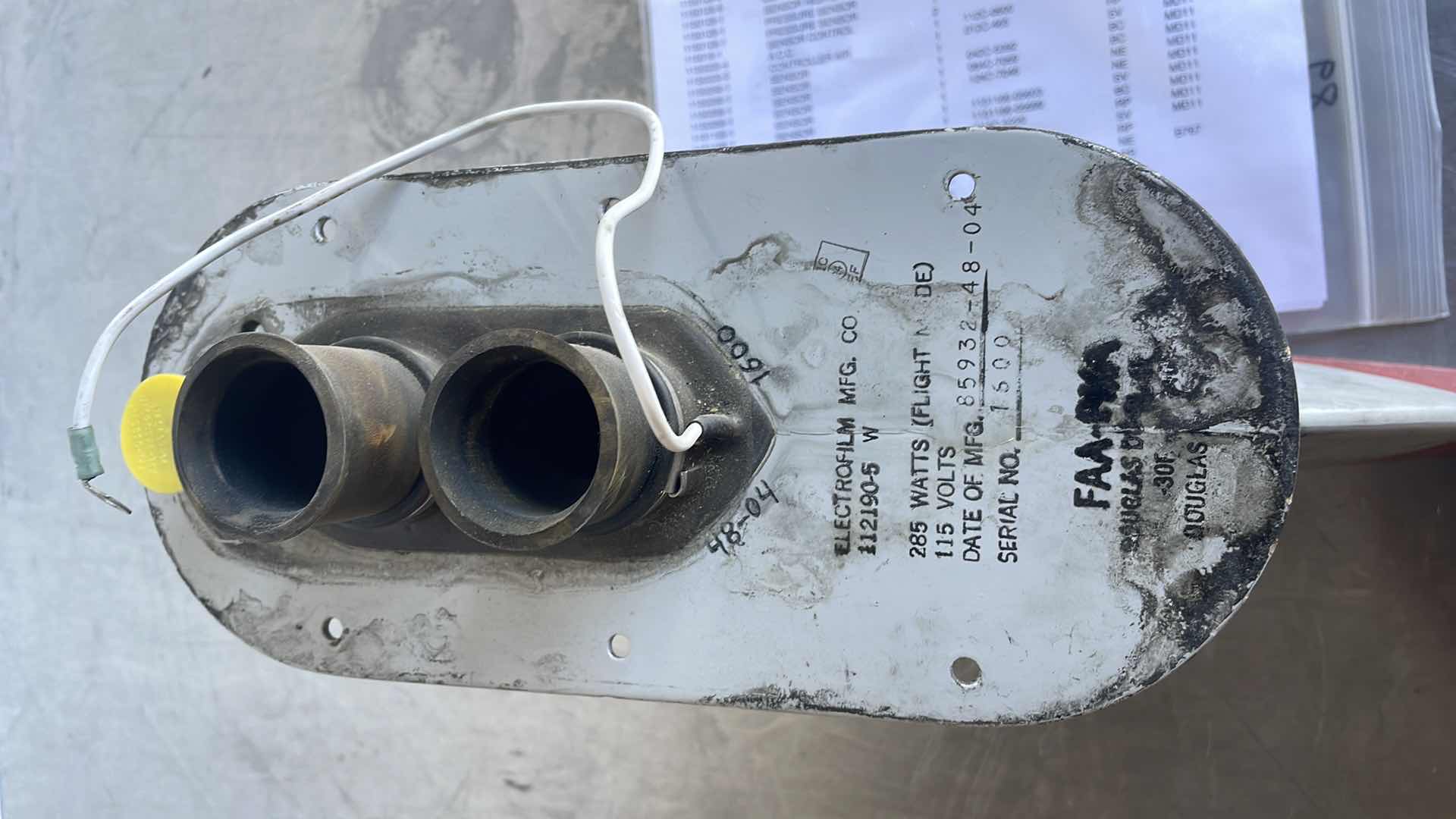 Photo 1 of ELECTROFILM 112190-5 HEATER DRAIN MAST FOR C-17 MCDONNEI
DOUGLAS DC-10 AIRCRAFT