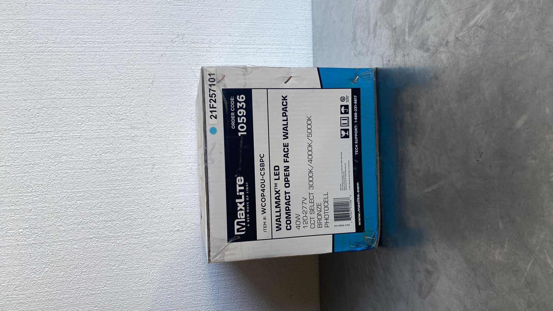 Photo 1 of MAXLITE 40 WATT OPEN FACE LED WALLPACK 5000K COLOR TEMP. 120-277V BRONZE