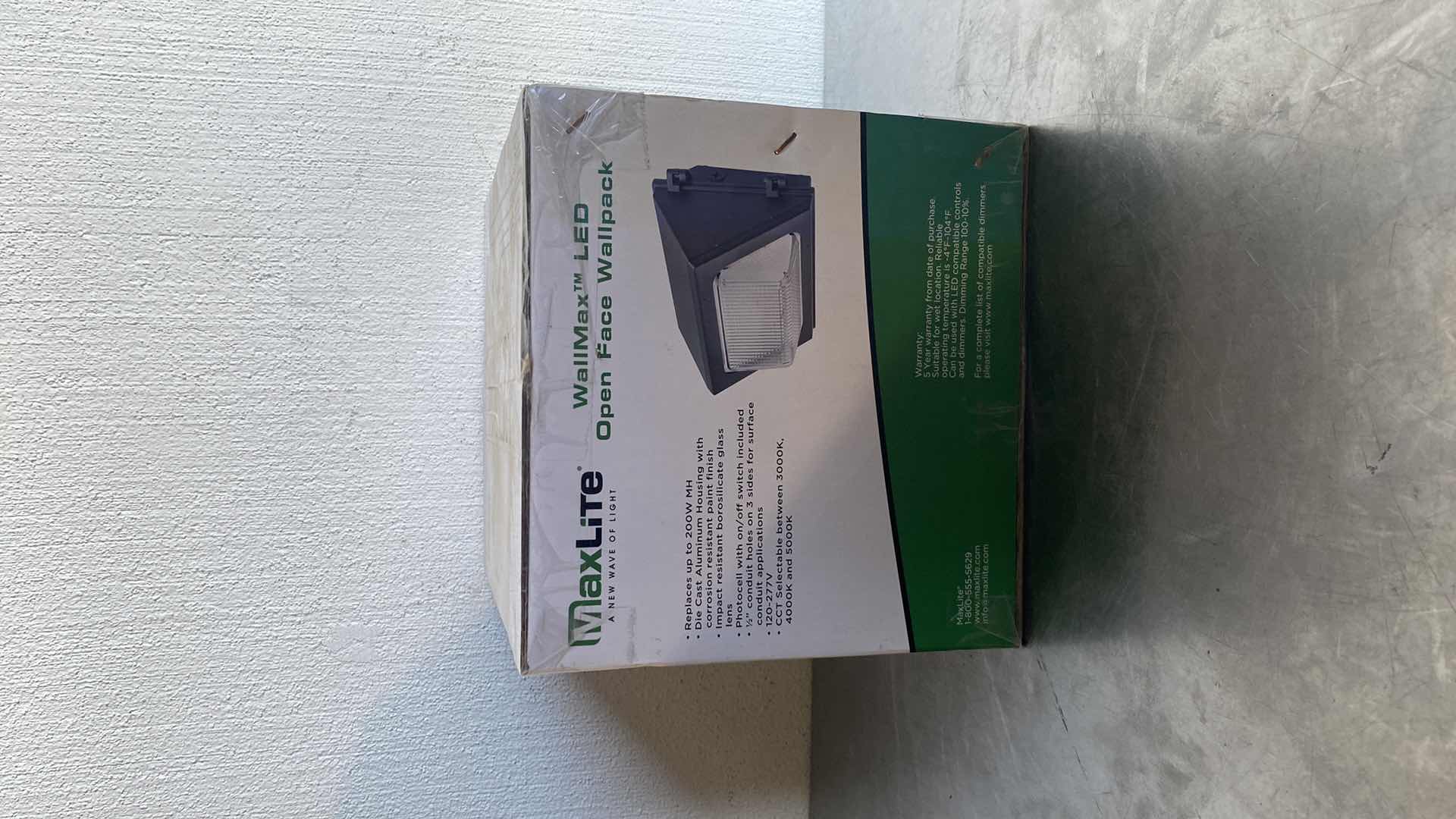 Photo 1 of MAXLITE 40 WATT OPEN FACE LED WALLPACK 5000K COLOR TEMP. 120-277V BRONZE