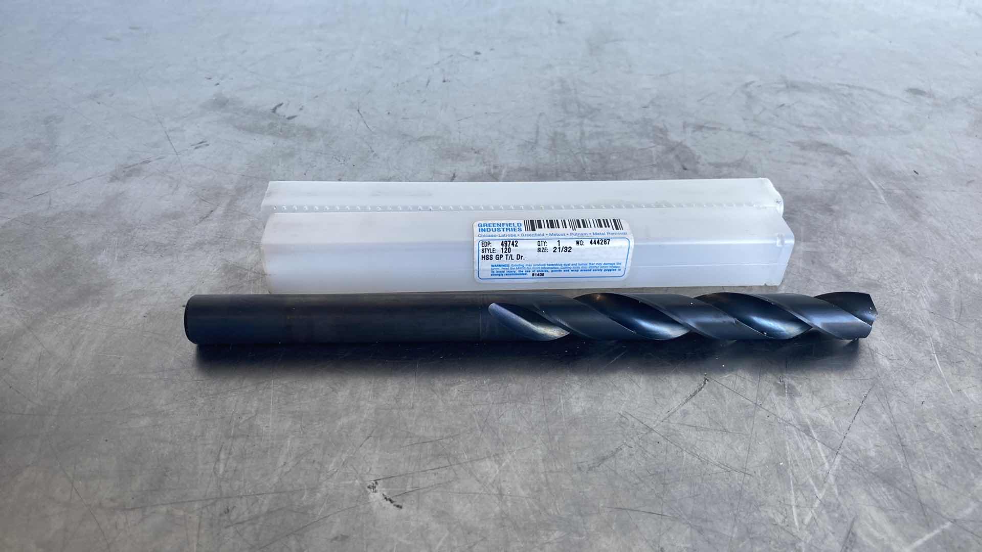 Photo 1 of GREENFIELD CHICAGO-LATROBE
49742 21/32 TRAPER LENGTH DRILL
RH CUT 9" OVERALL