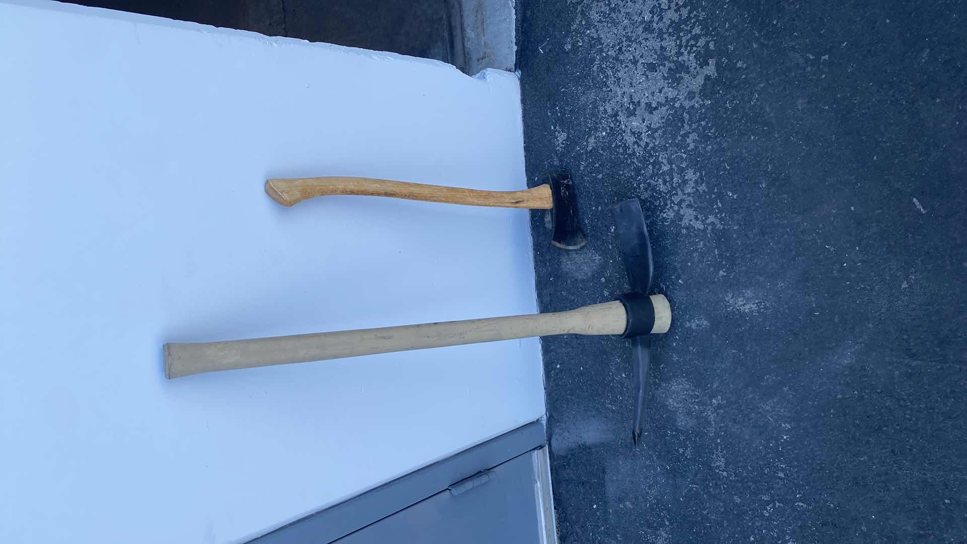 Photo 1 of MATTOCK AND HAND AXE