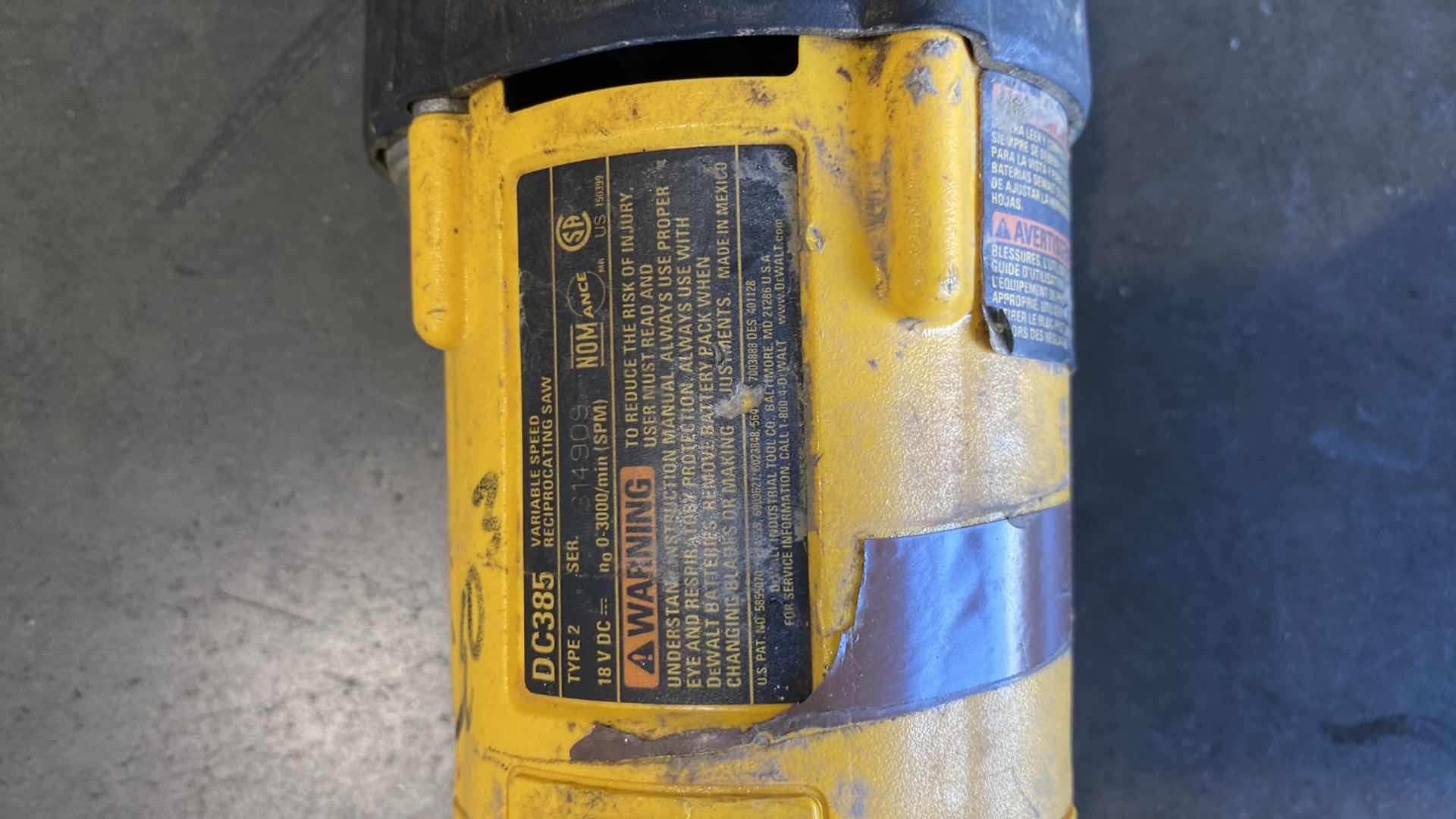 Photo 1 of DEWALT CORDLESS DRILL 18V DC925
DEWALT CORDLESS RECIPROCATING SAW 18V DC385 
TESTED WORKING