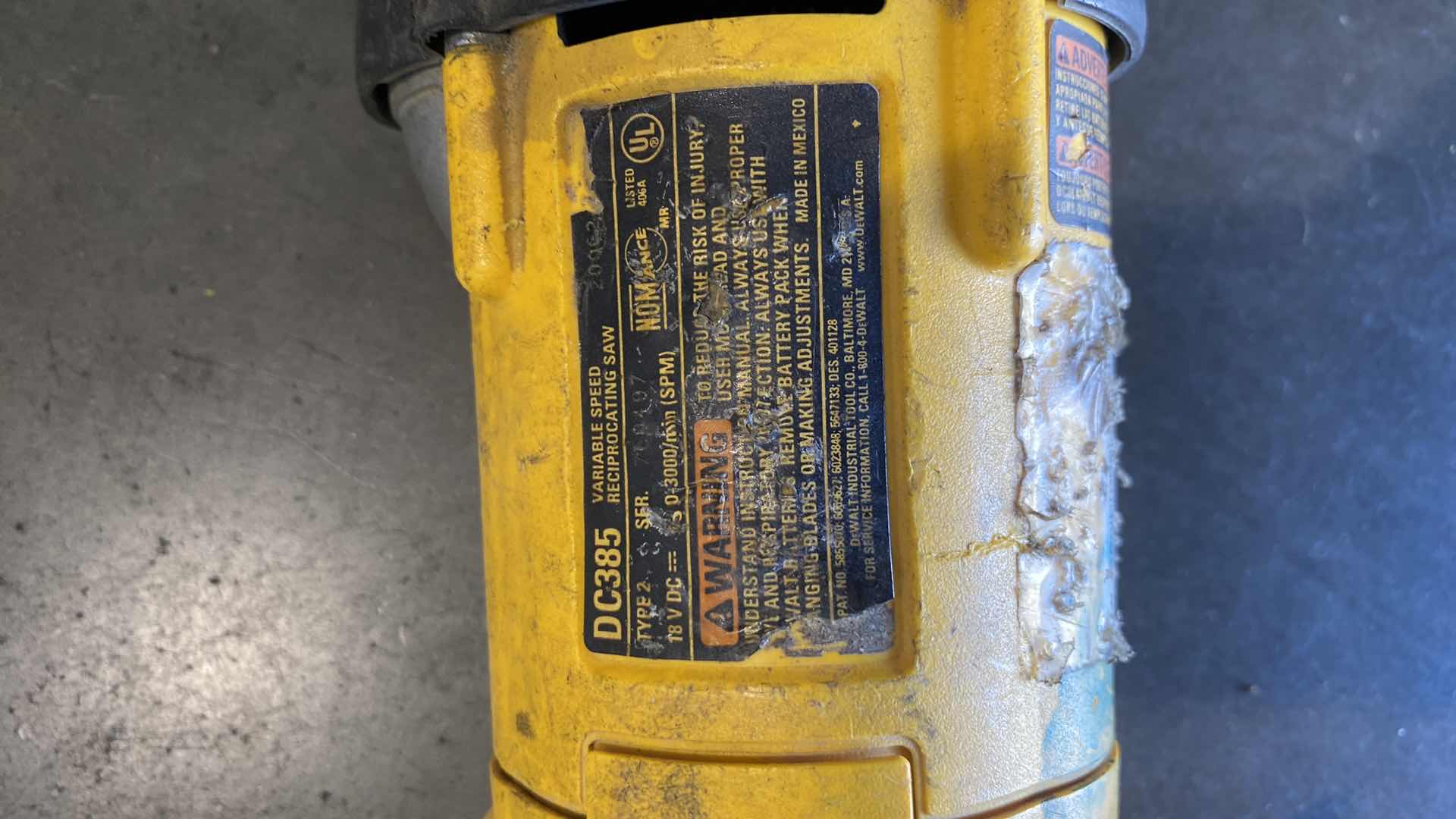 Photo 1 of DEWALT CORDLESS DRILL 18V DC925
DEWALT CORDLESS RECIPROCATING SAW 18V DC385
TESTED WORKING