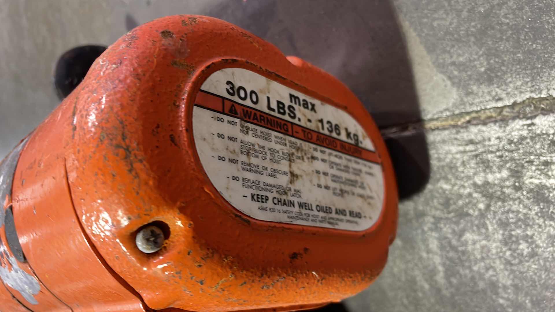 Photo 1 of CM SHOPAIR CHAIN HOIST 300LBS MAX