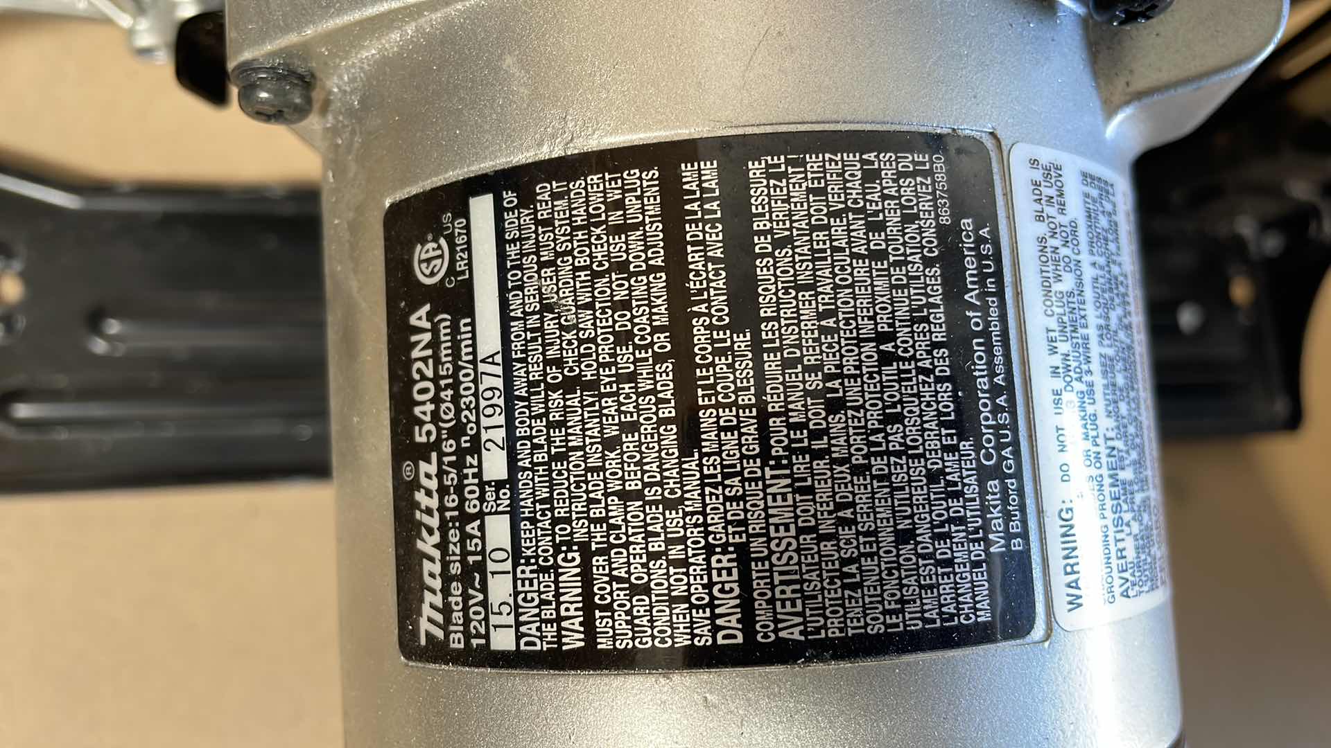 Photo 1 of MAKITA 5402NA 16-5/16" CIRCULAR SAW