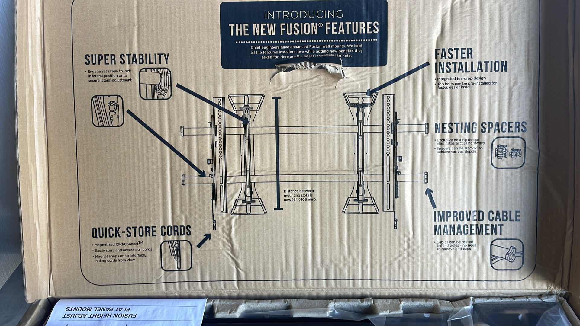 Photo 1 of CHIEF MTM1U MEDIUM FUSION® MICRO-ADJUSTABLE TILT WALL MOUNT