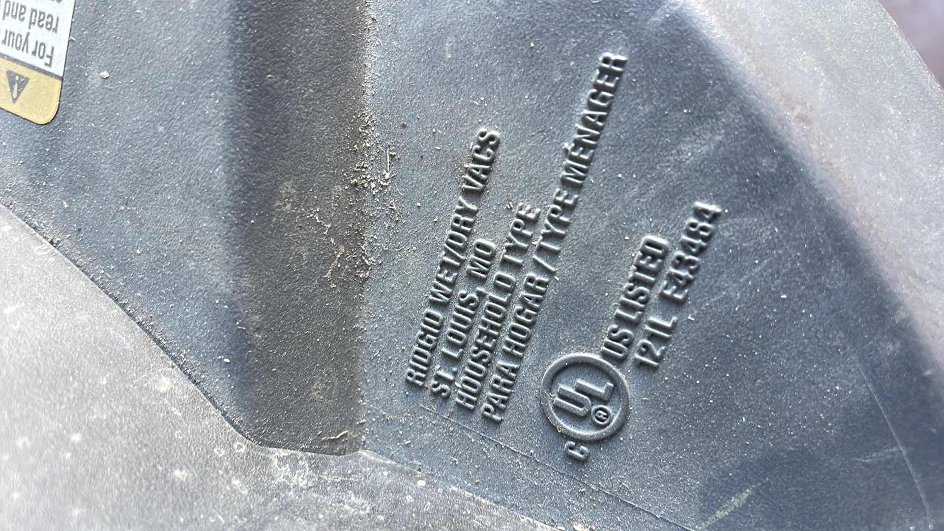 Photo 1 of RIDGID 5HP 12 GAL WET DRY SHOP VAC HAS NEW FILTER