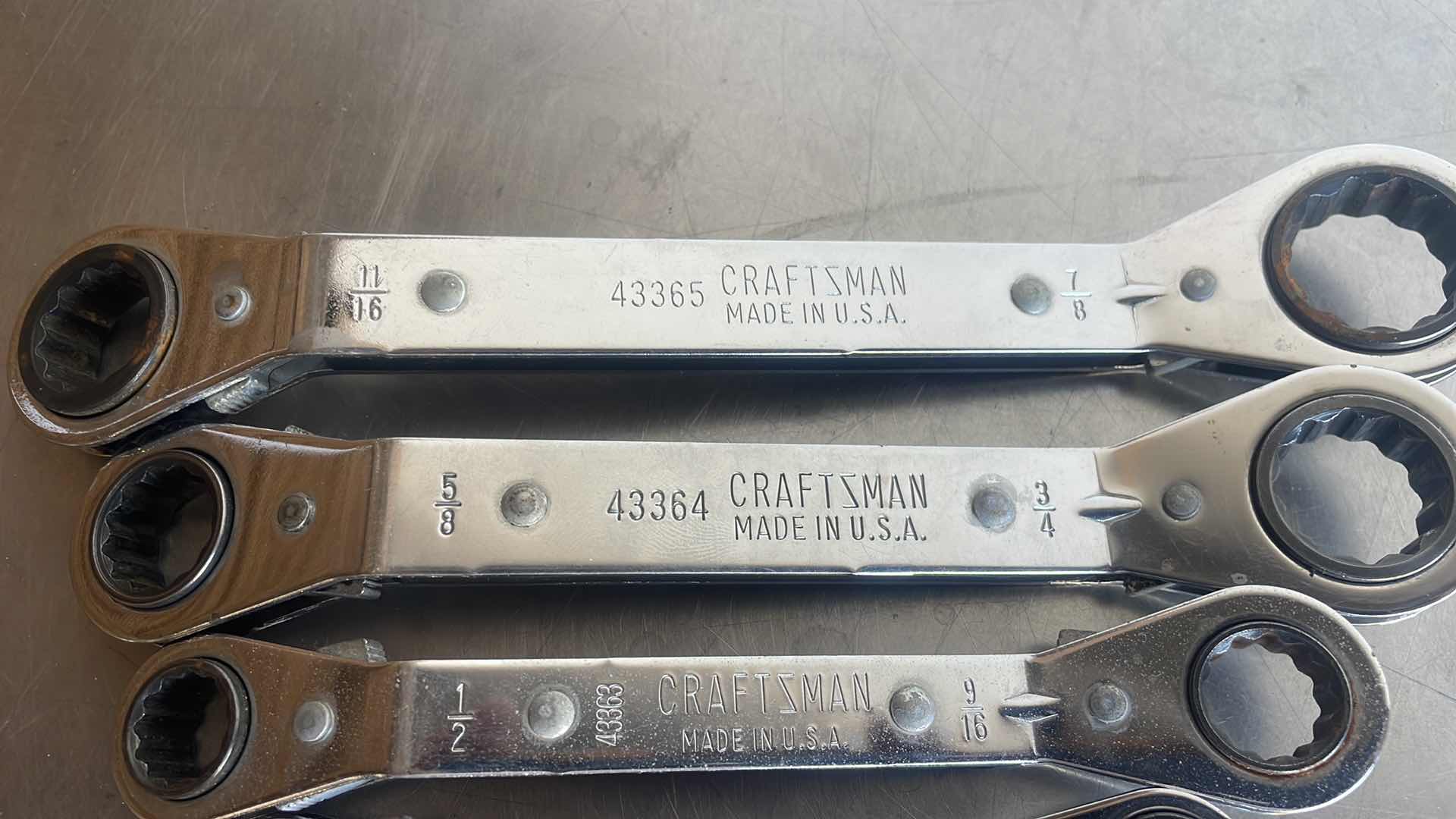 Photo 1 of CRAFTSMAN OFFSET RATCHETING BOX END WRENCHES 1/4”-7/8”