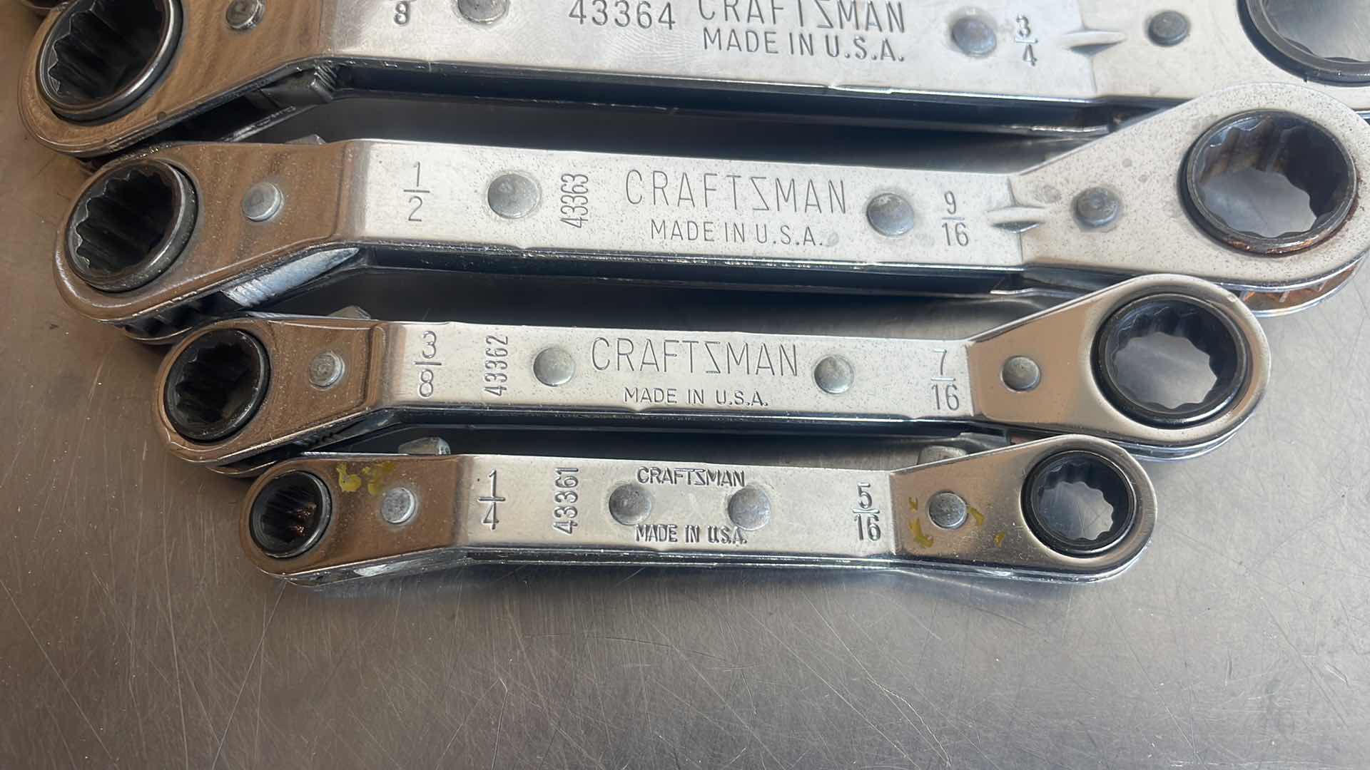 Photo 1 of CRAFTSMAN OFFSET RATCHETING BOX END WRENCHES 1/4”-7/8”