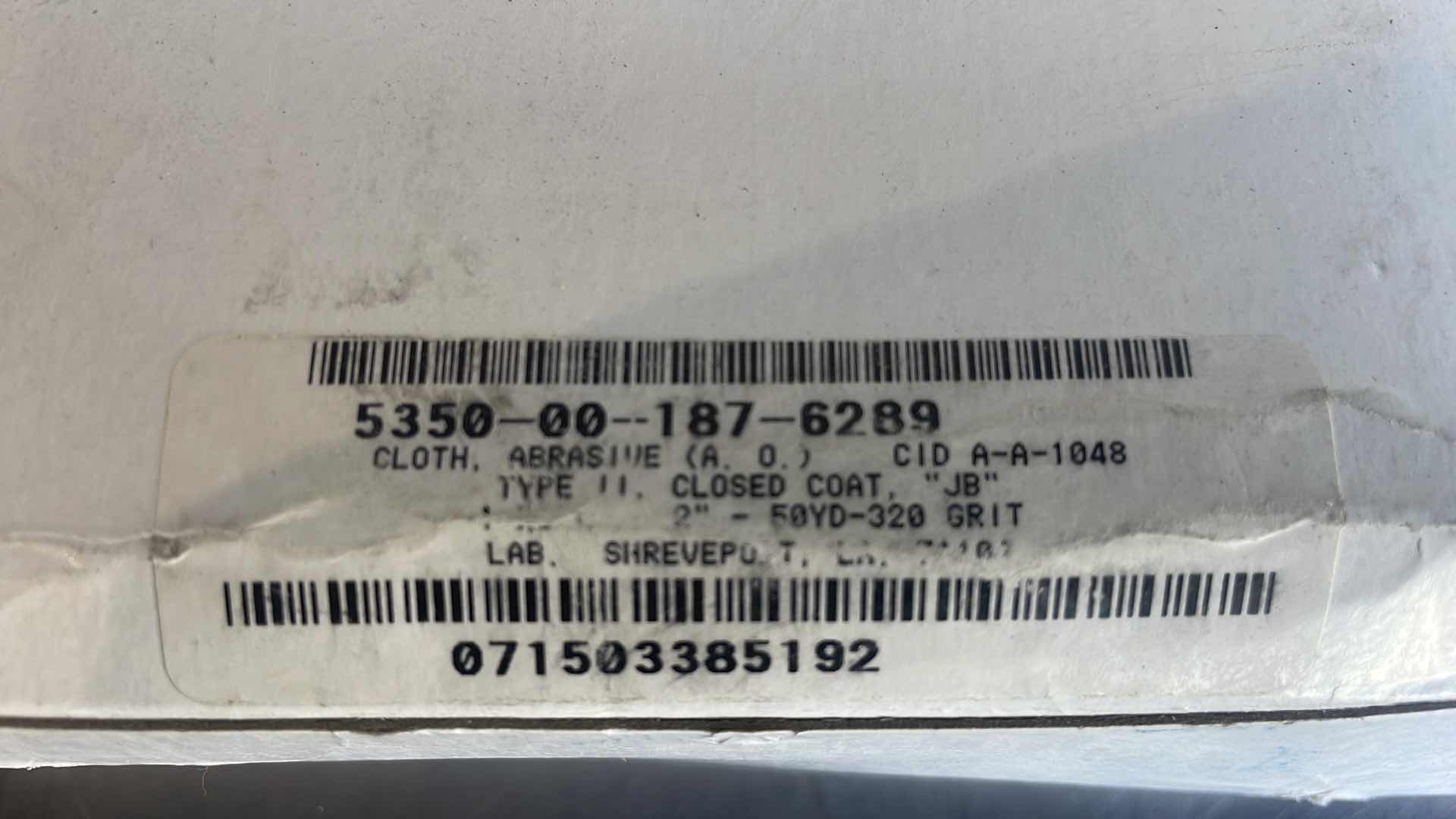 Photo 1 of 2” ABRASIVE CLOTH 320 GRIT UNKNOWN LENGTH