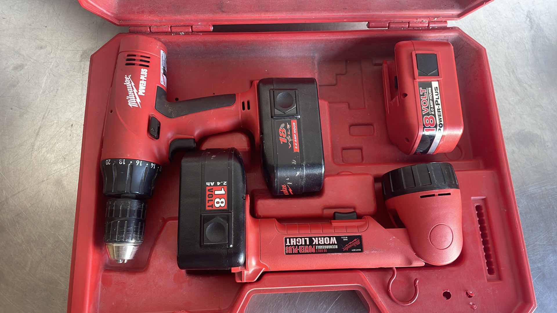 Photo 1 of MILWAUKEE 18v 1/2” DRIVE DRILL & WORK LIGHT IN CASE