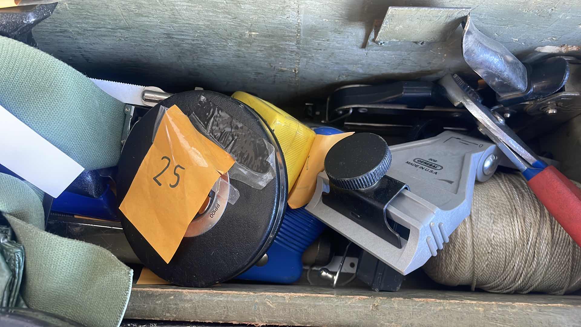 Photo 1 of MILITARY CARPENTERS TOOL BOX 32” x 16” x9” HINGES ON BOX ARE DAMAGED OR MISSING