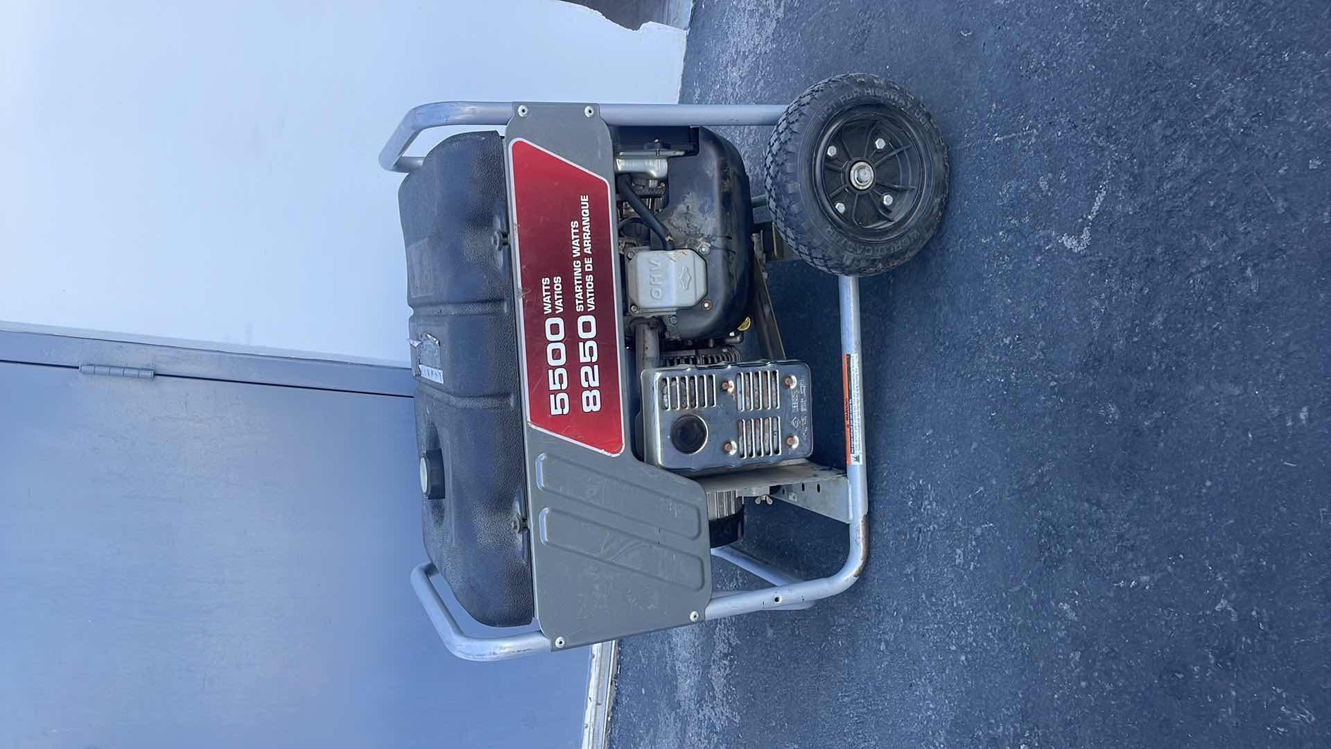 Photo 1 of BRIGGS & STRATTON 5500 WATTS GENERATOR MODEL 030424 UNKNOWN WORKING CONDITION UNTESTED