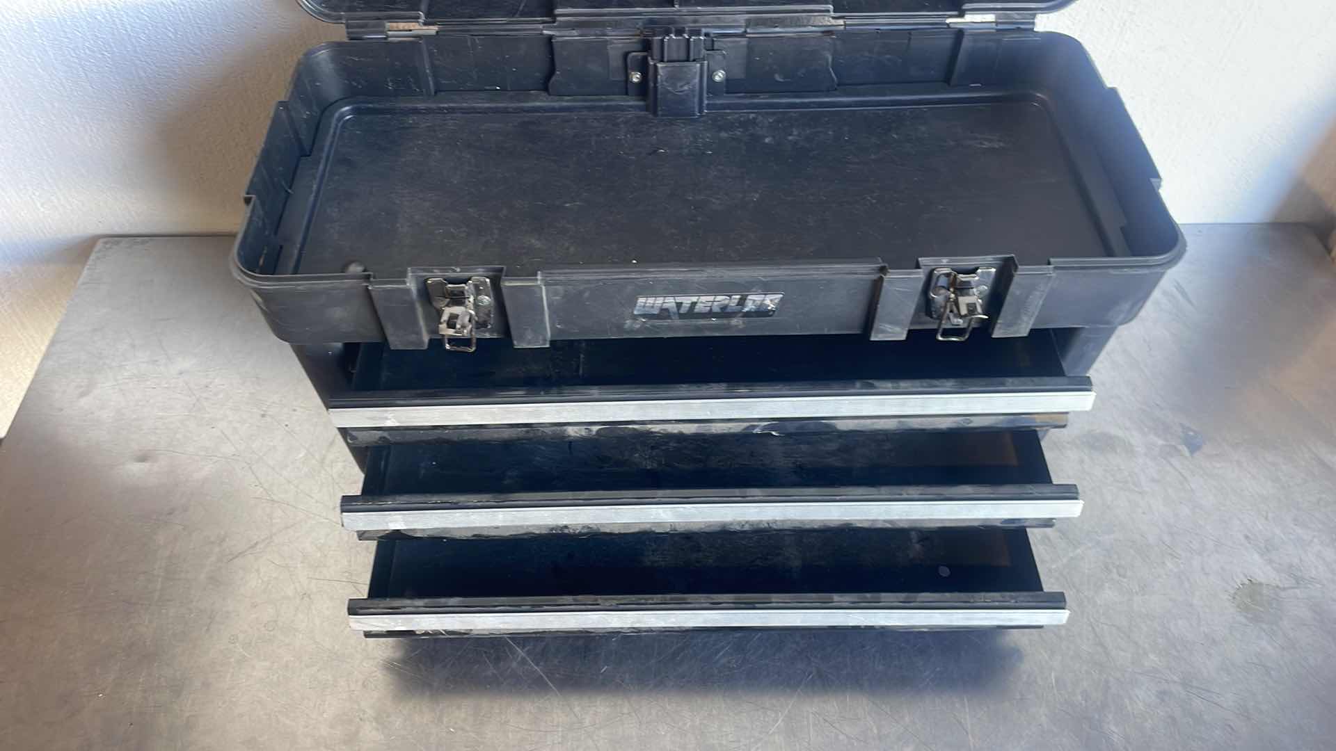Photo 1 of WATERLOO PP-2314BK WATERLOO PLASTIC PORTABLE TOOL CHEST 3 DRAWER 23" X 10.5" X 13.5"