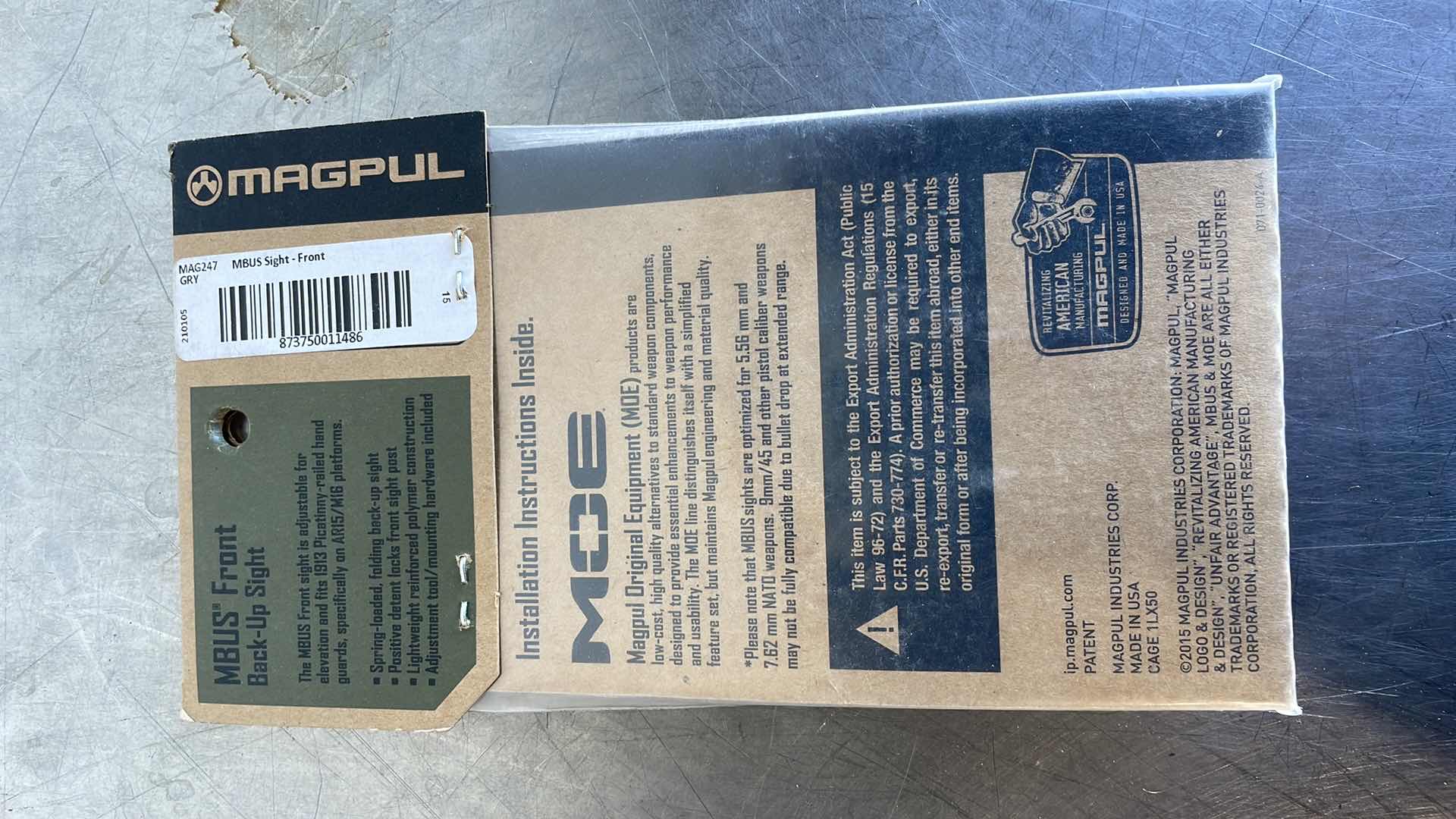 Photo 1 of MAGPUL MBUS SIGHT – FRONT MAG247