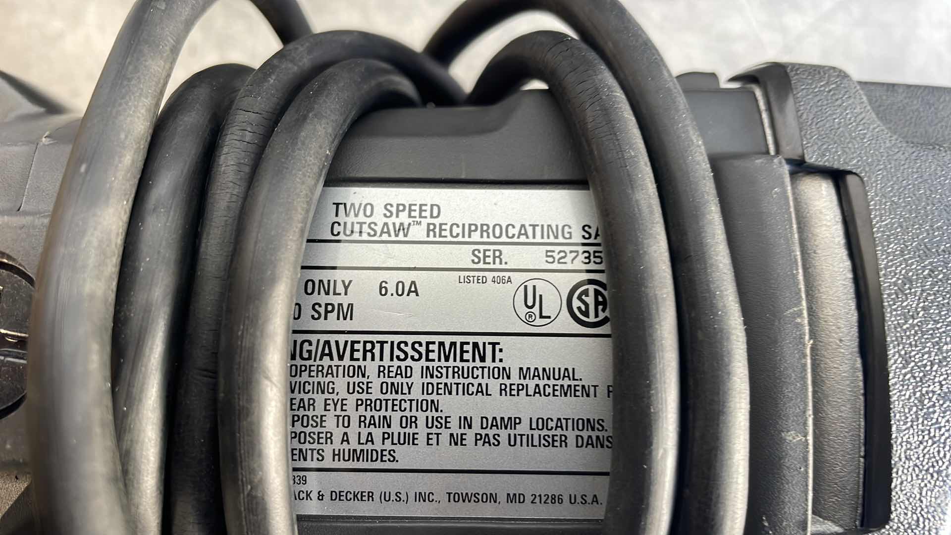 Photo 1 of BLACK AND DECKER RECIPROCATING SAW