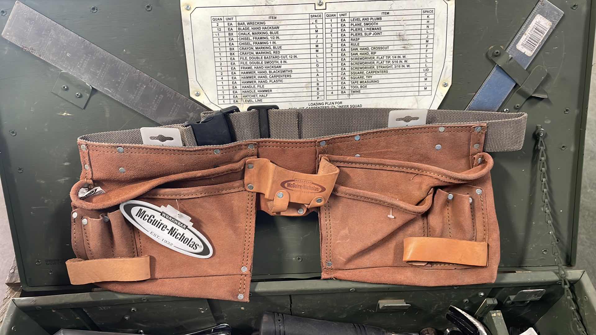 Photo 2 of MILITARY CARPENTERS TOOL BOX 32” x 16” x 9”