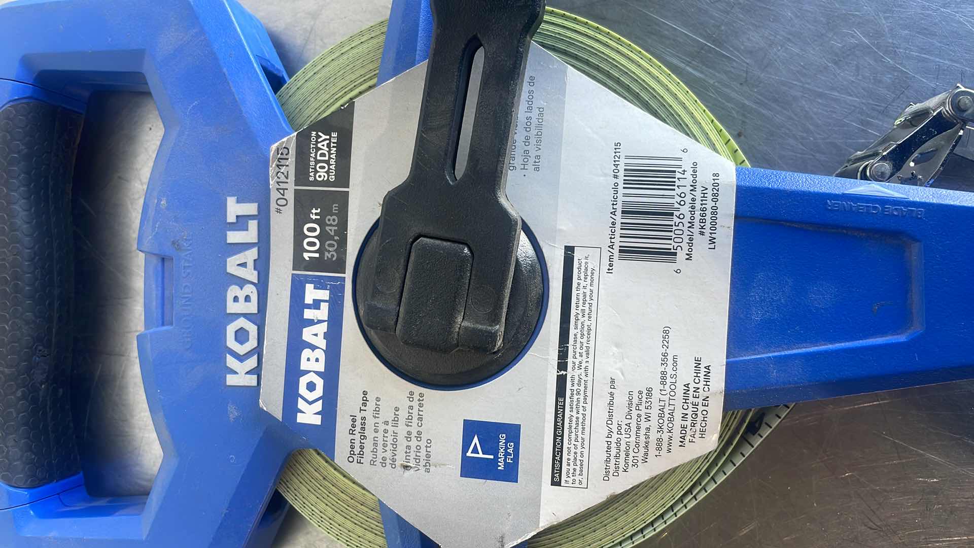 Photo 1 of KOBALT 100’ OPEN REEL FIBERGLASS TAPE MEASURE
