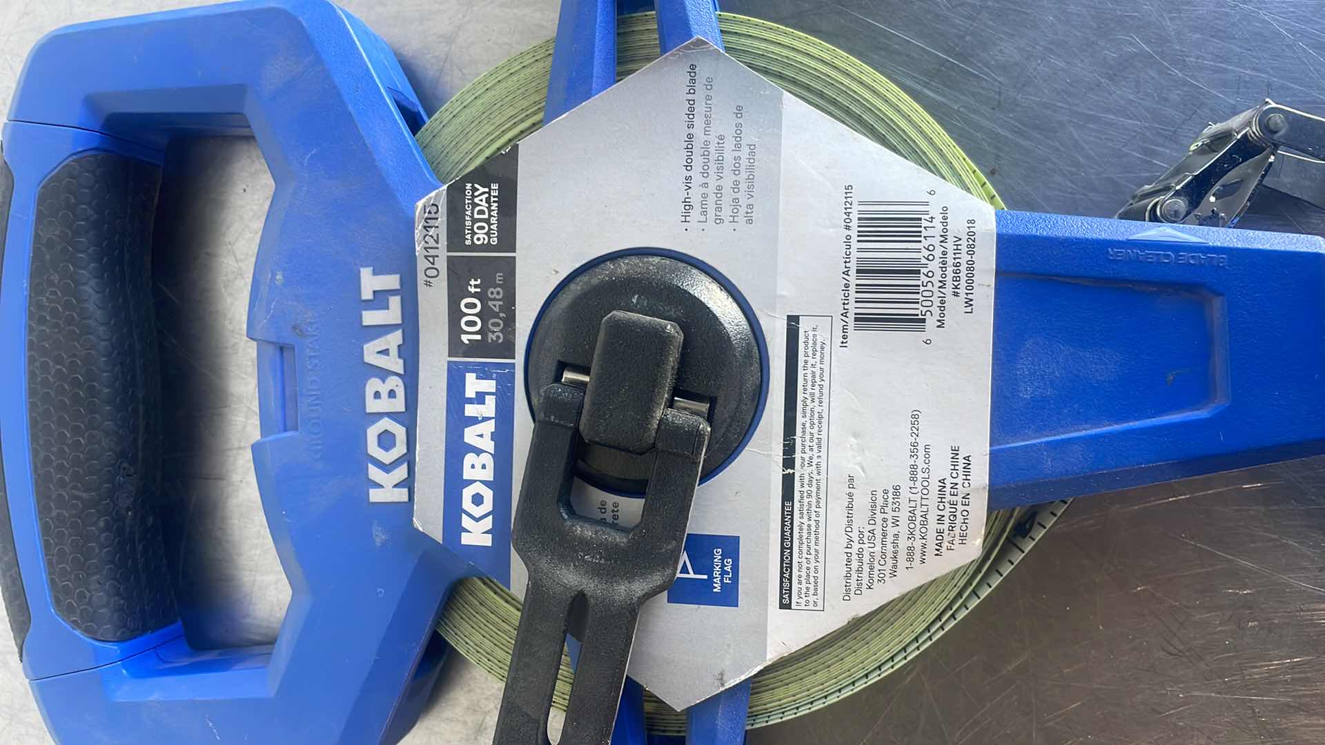 Photo 1 of KOBALT 100’ OPEN REEL FIBERGLASS TAPE MEASURE