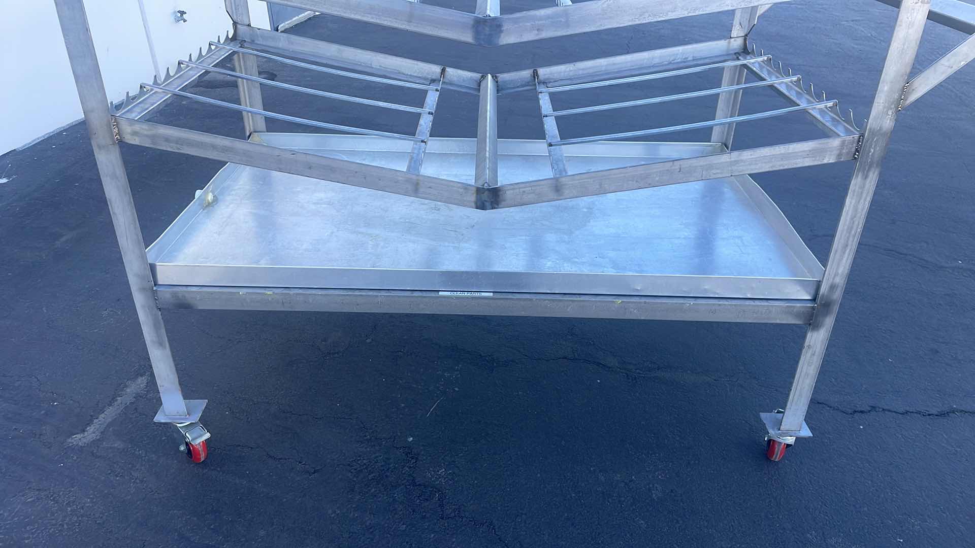 Photo 1 of STAINLESS STEEL CART 60”’ x 35” x 48” ALUMINIUM TRAY.