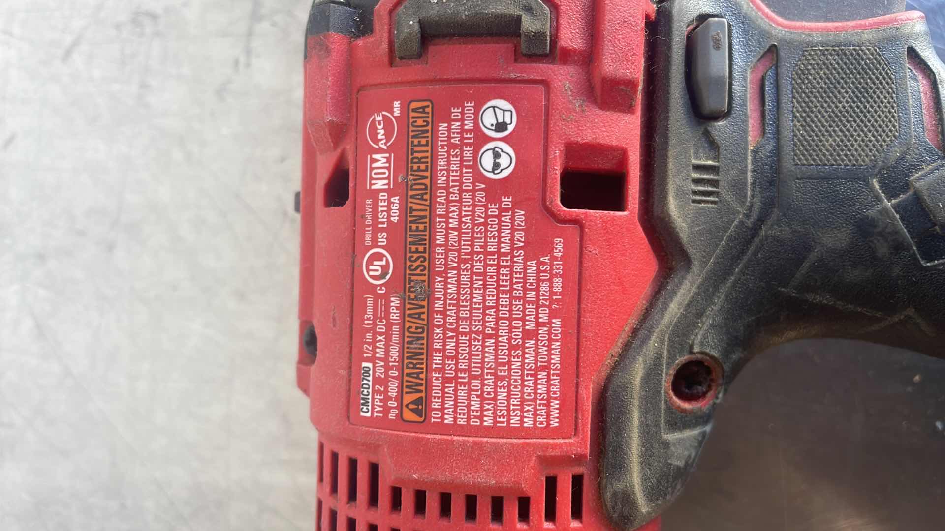 Photo 1 of CRAFTSMAN 20v 1/2” DRILL DRIVER
