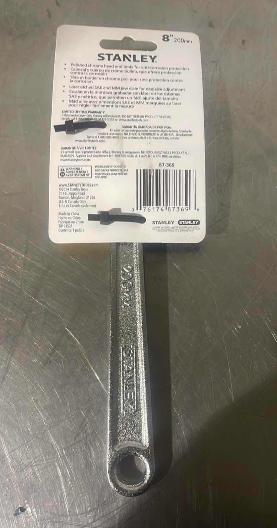 Photo 1 of STANLEY ADJUSTABLE WRENCH 8” (87-369)