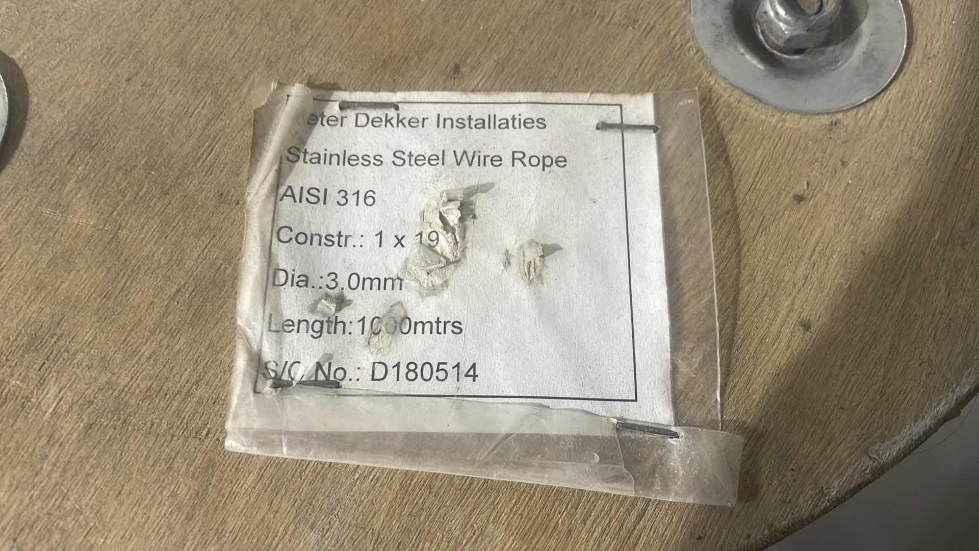 Photo 1 of STAINLESS STEEL WIRE ROPE AISI316 3MM DIAMETER UNKNOWN FOOTAGE