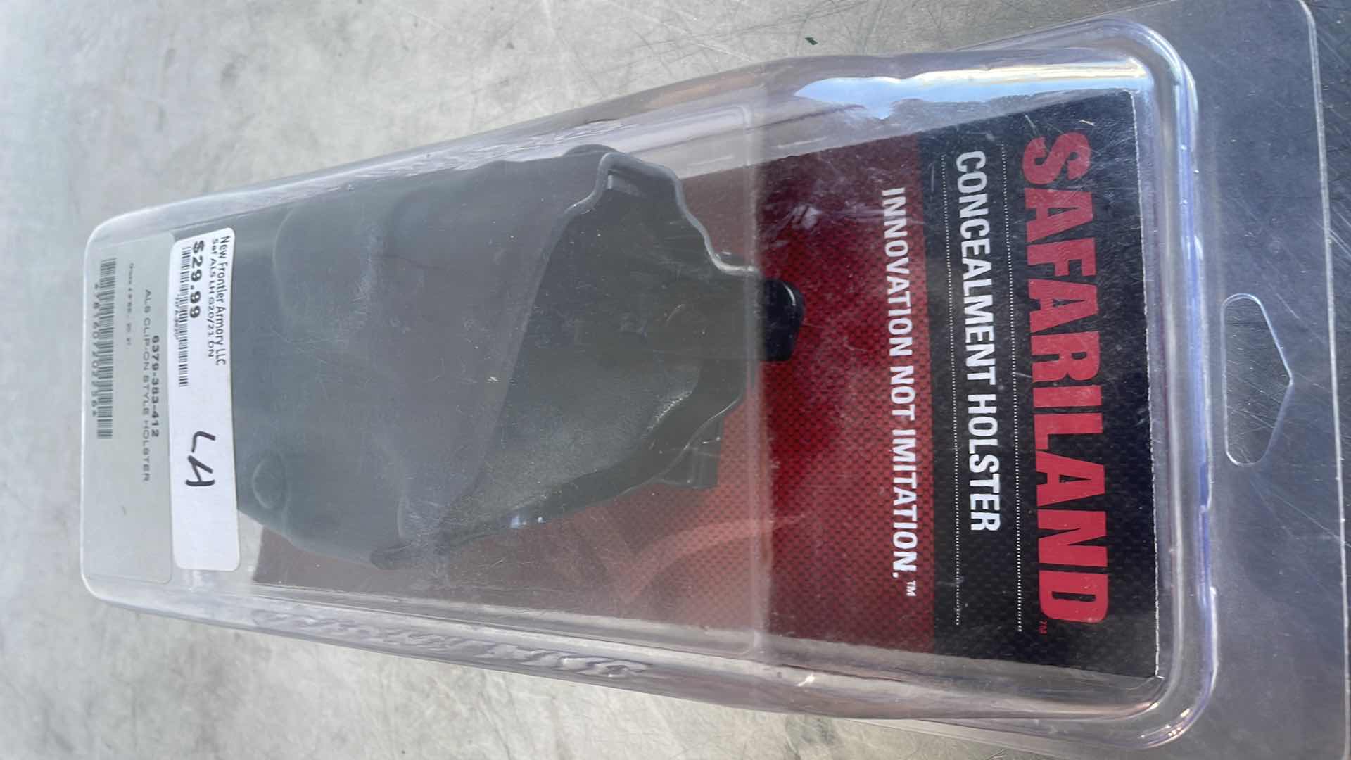 Photo 1 of SAFARILAND MODEL 6379 ALS CLIP-ON BELT HOLSTER, GLOCK 20/21, LEFT HAND, STX PLAIN BLACK, 6379-383-412