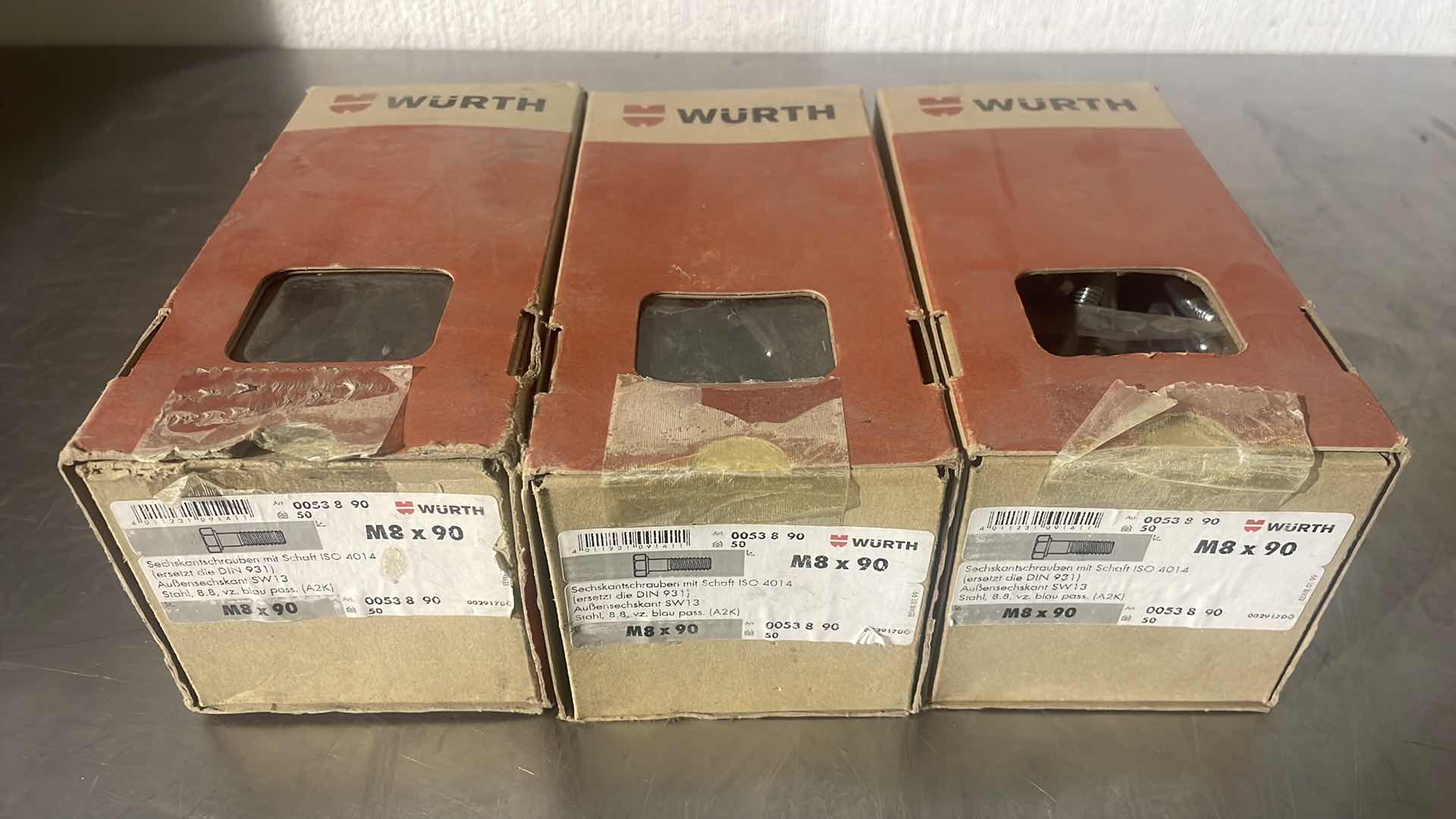 Photo 1 of WURTH HEXAGONAL BOLT WITH SHANK - SCR-HEX-ISO4014-8.8-WS13-(A2K)-M8X90 3 PACKS OF 50