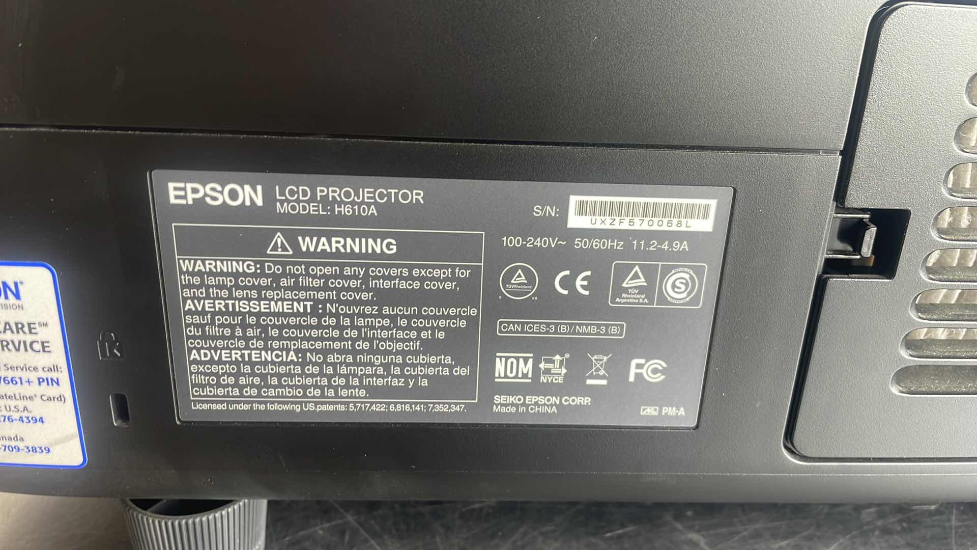 Photo 1 of EPSON POWERLITE PRO Z10005UNL - 3LCD PROJECTOR - 10000 LUMENS (WHITE) - WUXGA (1920 X 1200) - 16:10 - 1080P - LAN - BLACK