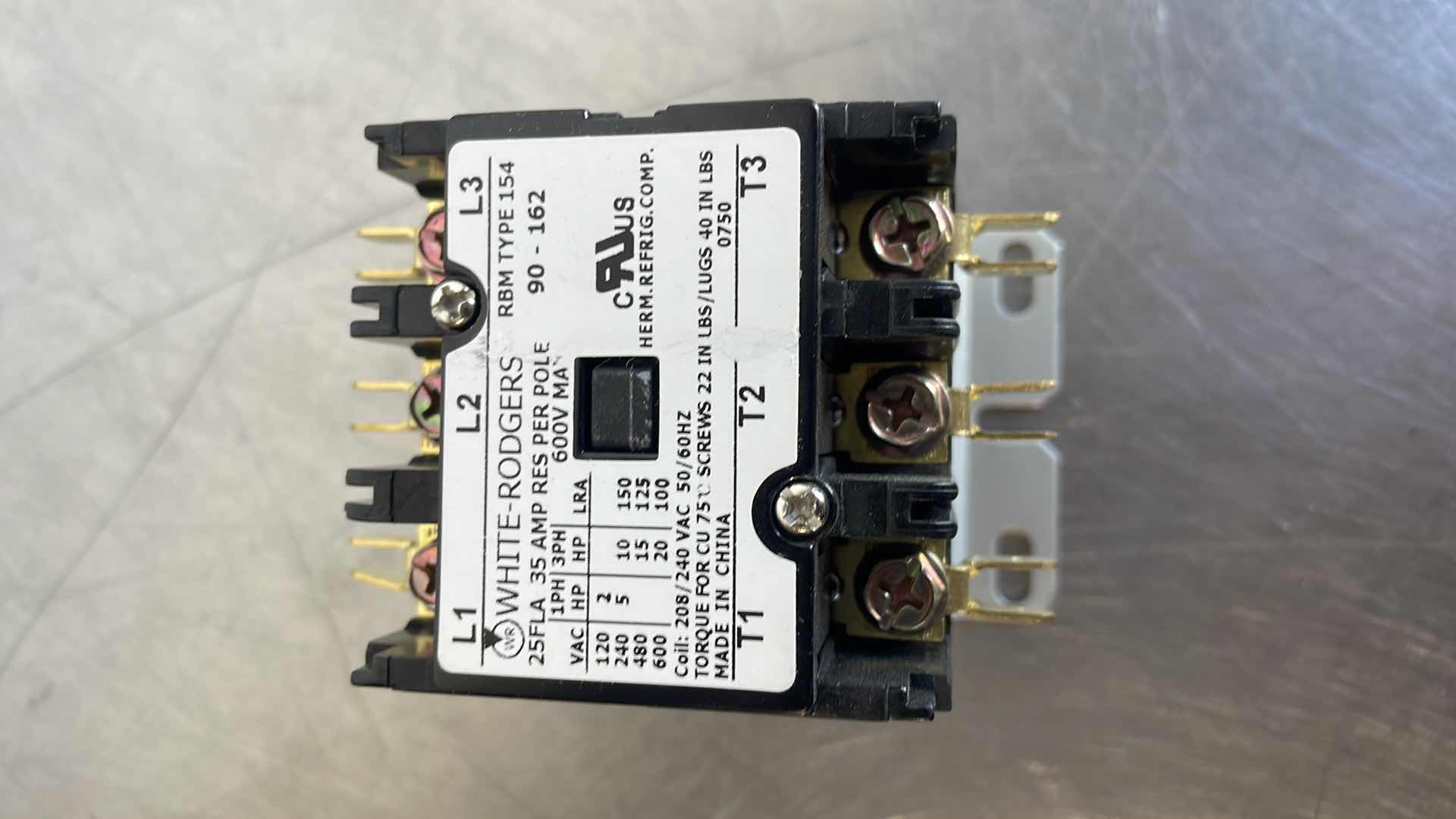 Photo 1 of WHITE RODGERS 90-162 THREE POLE DEFINITE PURPOSE CONTACTOR, 25 A,
208/240 VAC (13PCS)