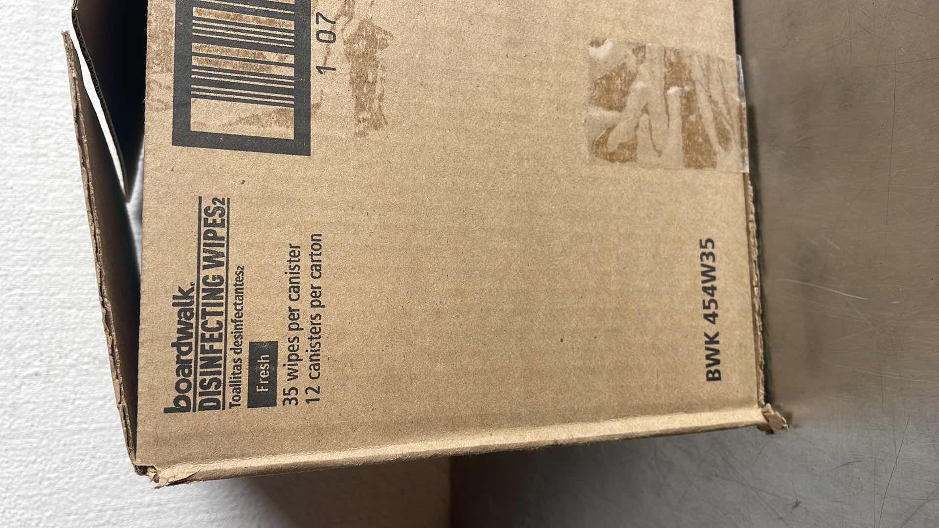 Photo 1 of BOARDWALK DISINFECTING WIPES, 8 X 7, FRESH SCENT, 35 PER CANISTER
BOARDWALK 454W35