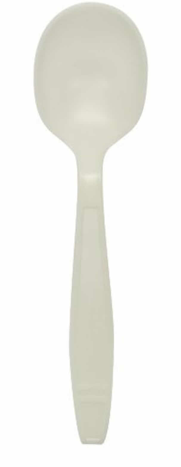 Photo 1 of KARAT EARTH KE-U2022 BIO BASED HEAVY WEIGHT SOUP SPOON - NATURAL (CASE OF 1000)