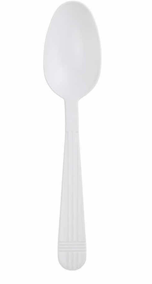 Photo 1 of KARAT U2063W PP PREMIUM EXTRA HEAVY WEIGHT TEA SPOONS - WHITE (CASE OF 1000)