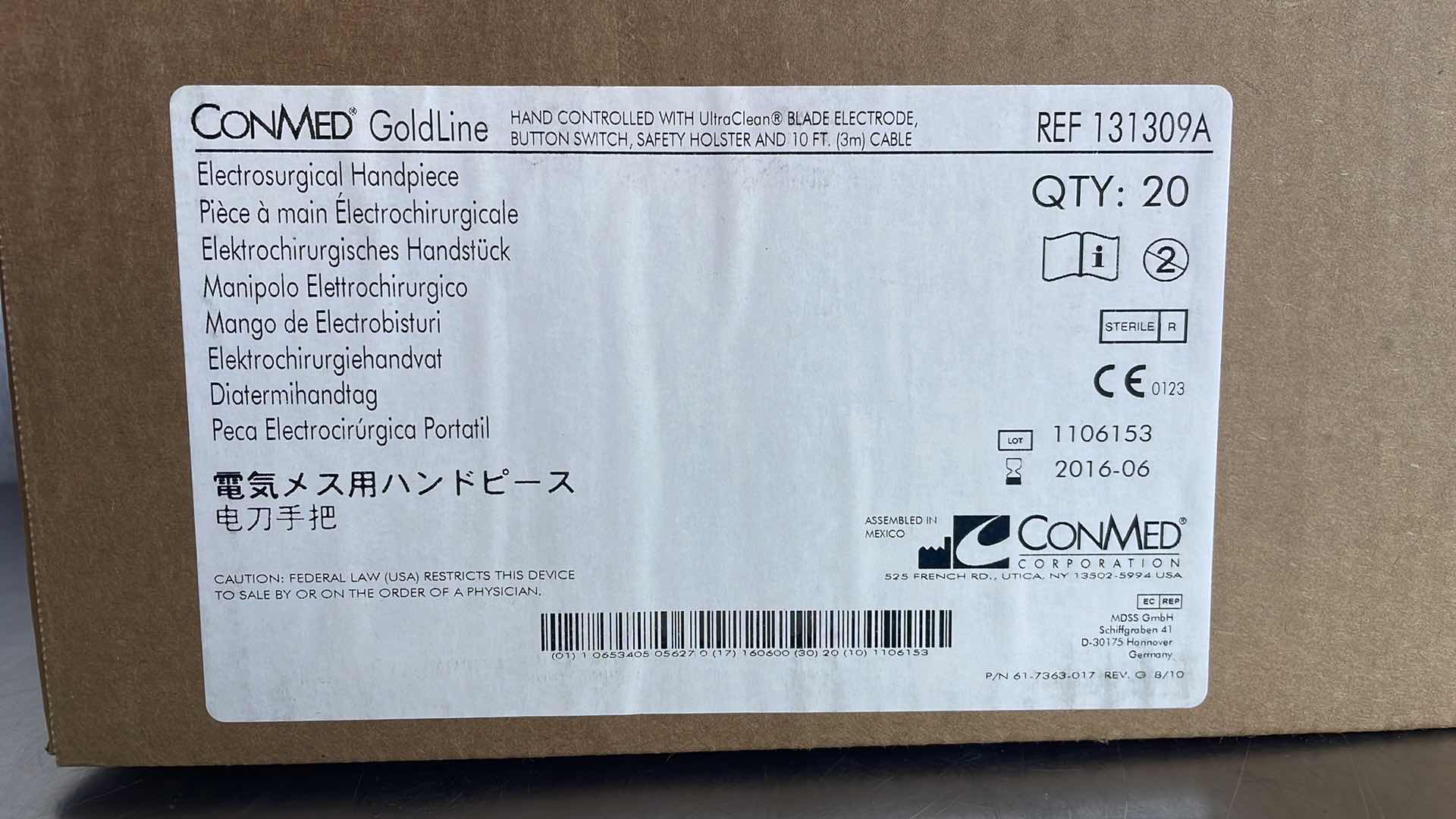 Photo 2 of CONMED - 131309A - CONMED HAND CONTROLLED WITH ULTRACLEAN BLADE ELECTRODE, BUTTON SWITCH, AND SAFETY HOLSTER 10FT 20CT