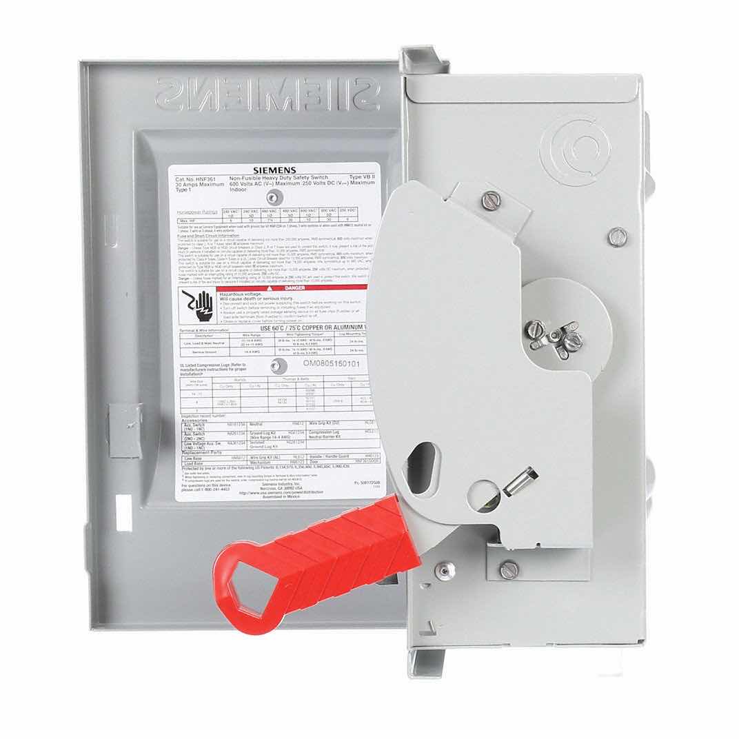 Photo 1 of NEW SIEMENS 30 AMP 3 POLE 600 VOLT
HD DISCONNECT SAFETY SWITCH NON
FUSED HNF361