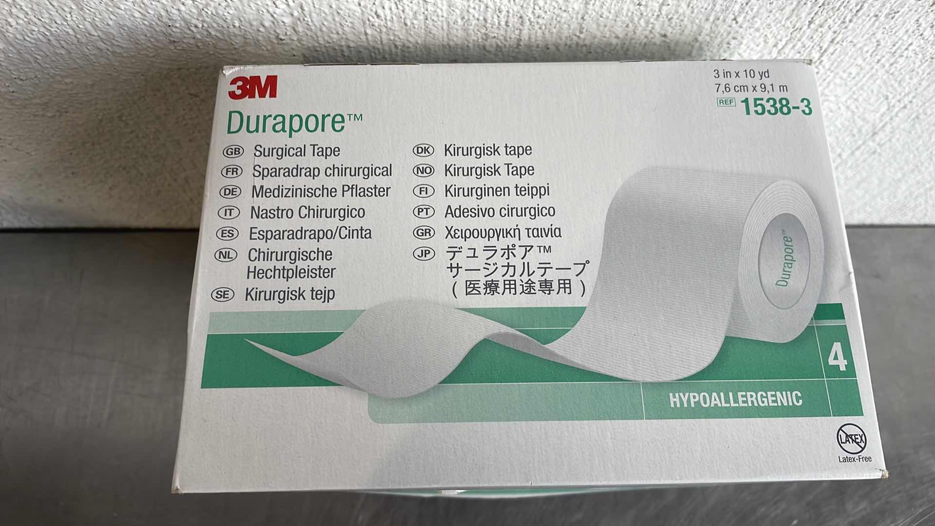 Photo 3 of 3M DURAPORE SURGICAL TAPE REF 1538-3 3” X 10YD 3 PACKS OF 4