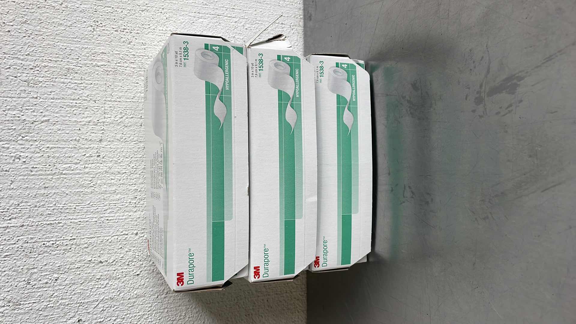 Photo 2 of 3M DURAPORE SURGICAL TAPE REF 1538-3 3” X 10YD 3 PACKS OF 4