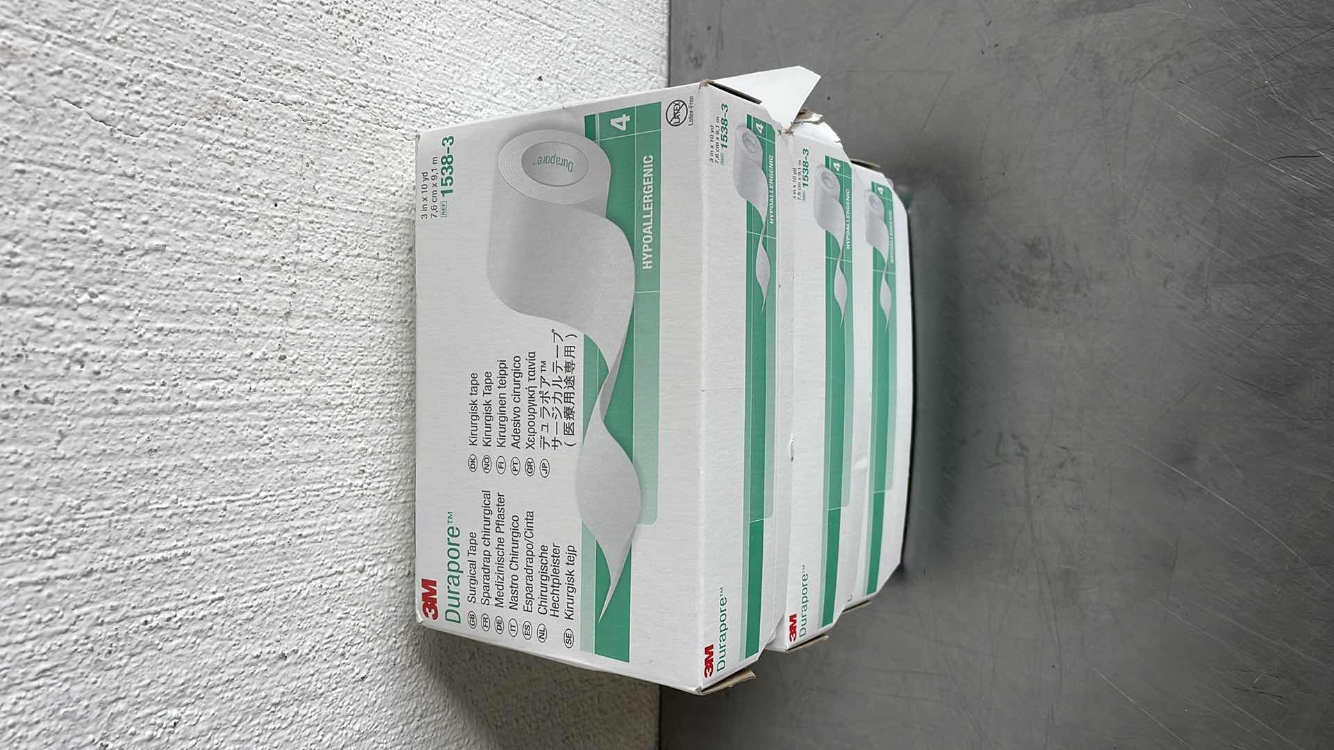 Photo 1 of 3M DURAPORE SURGICAL TAPE REF 1538-3 3” X 10YD 3 PACKS OF 4