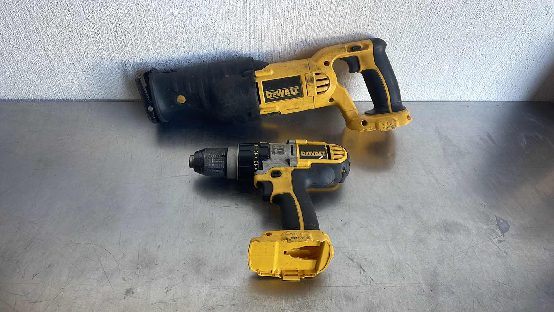 Photo 1 of DEWALT 18V XRP 1/2” CORDLESS DRILL/DRIVER/HAMMERDRILL DCD950 & DEWALT 18V VARIABLE SPEED RECIPROCATING SAW DC385